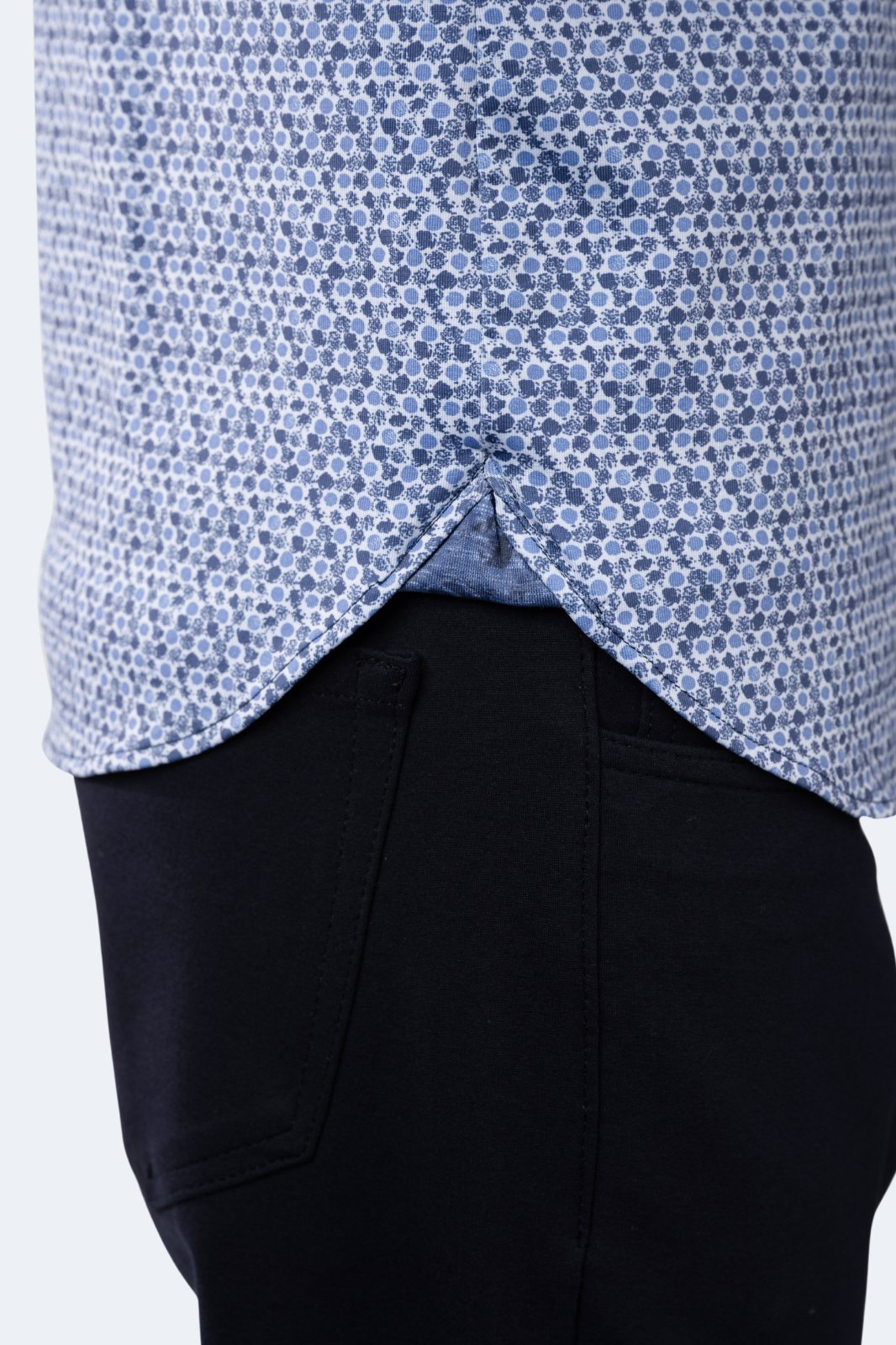 White, Dodger Blue and Sky Blue Circular Shirt