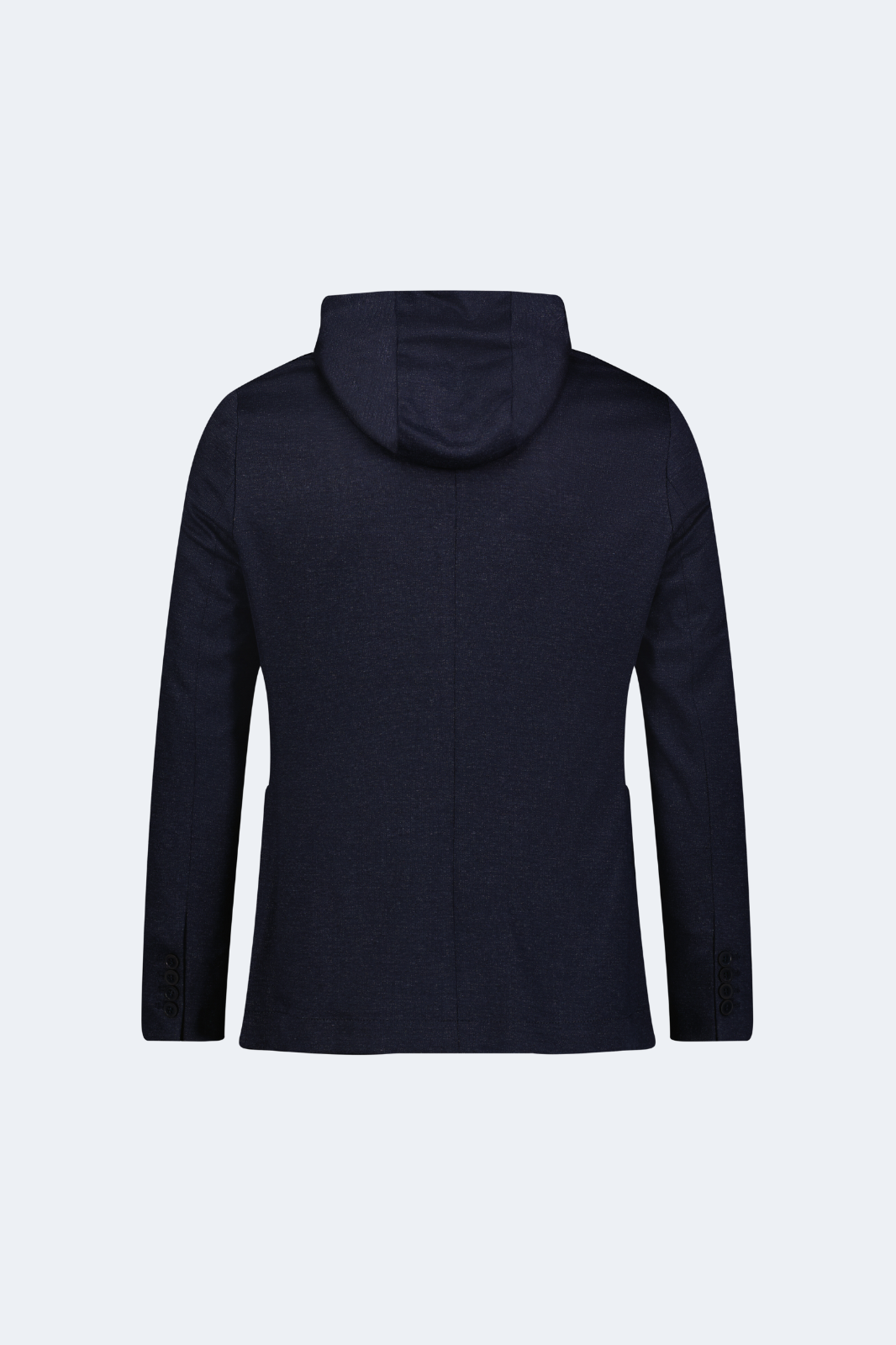 Navy with Grey Heather Knit Hooded Button Sport Coat