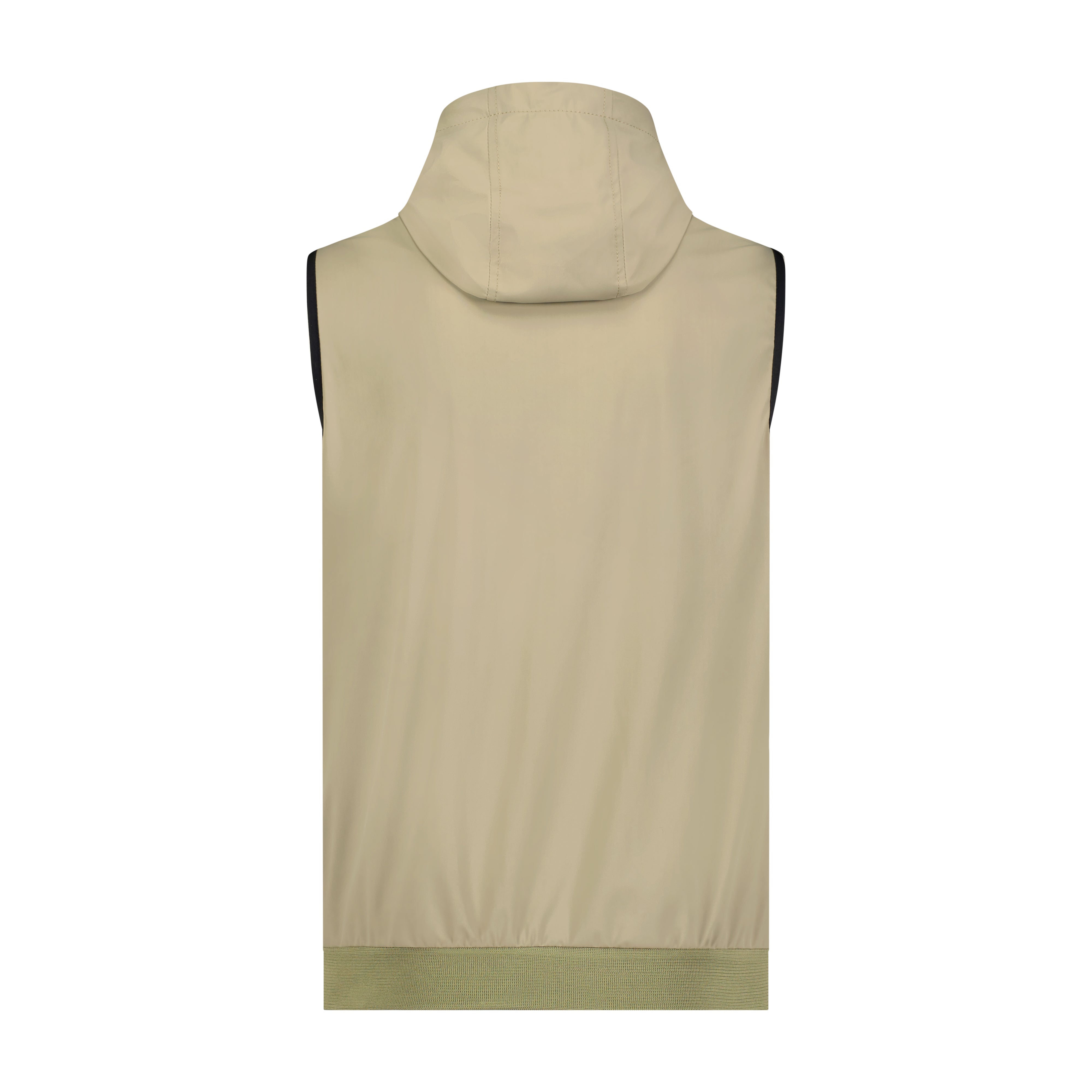 Beige Performance Vest with Hood