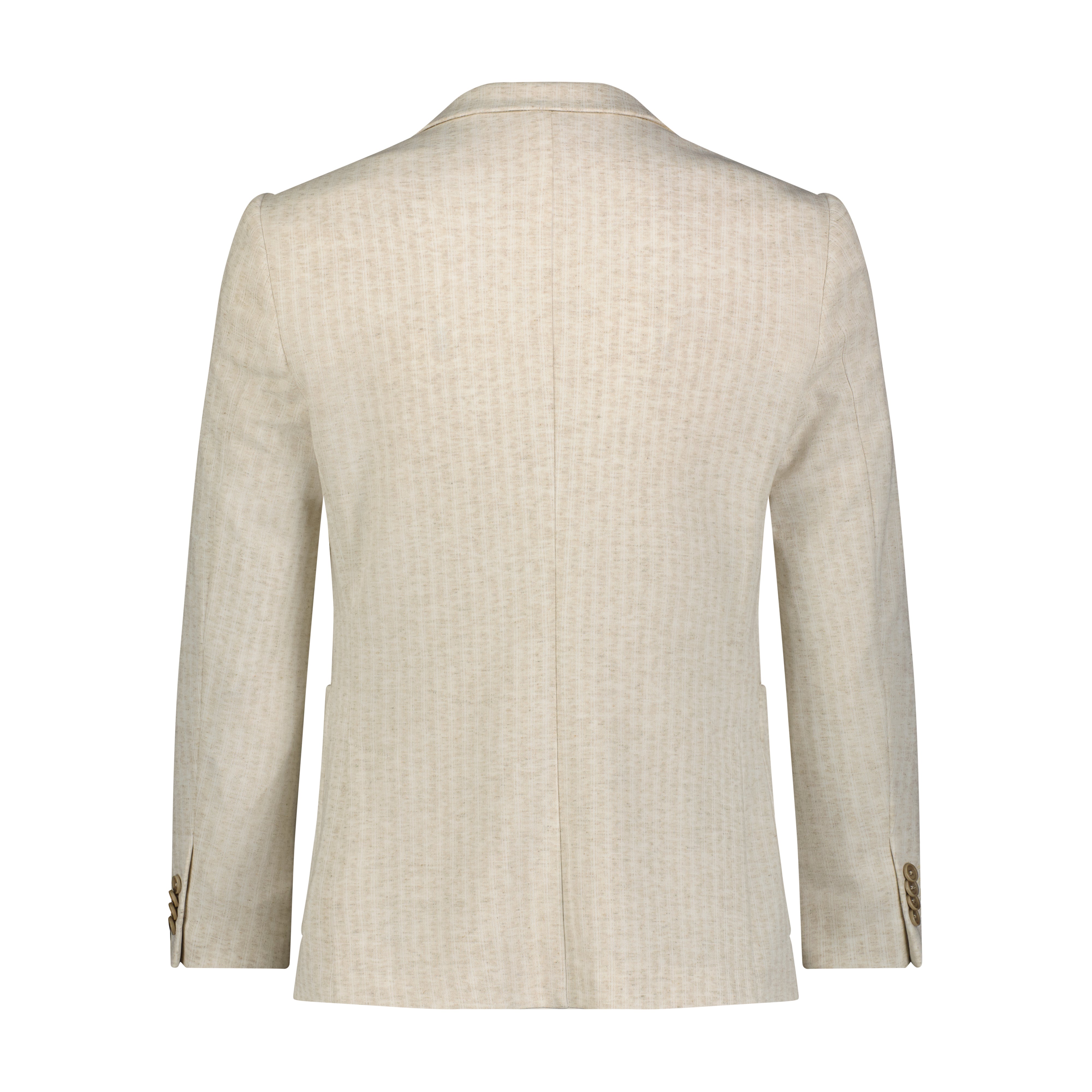 Cream, Beige, and Tan Jacquard Stripe Two Button Sport Coat