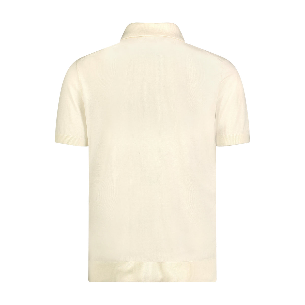 Ecru, Oatmeal, and Melange Chocolate Front Panel Short Sleeve Knit Polo