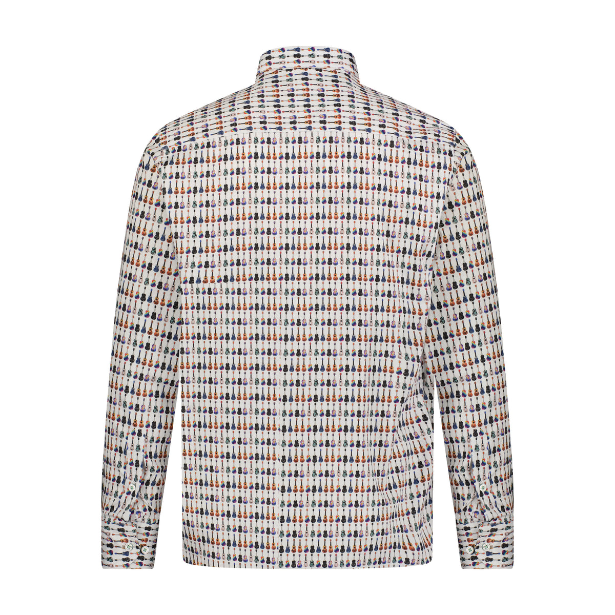 Multicolor Guitar Print Long Sleeve Shirt