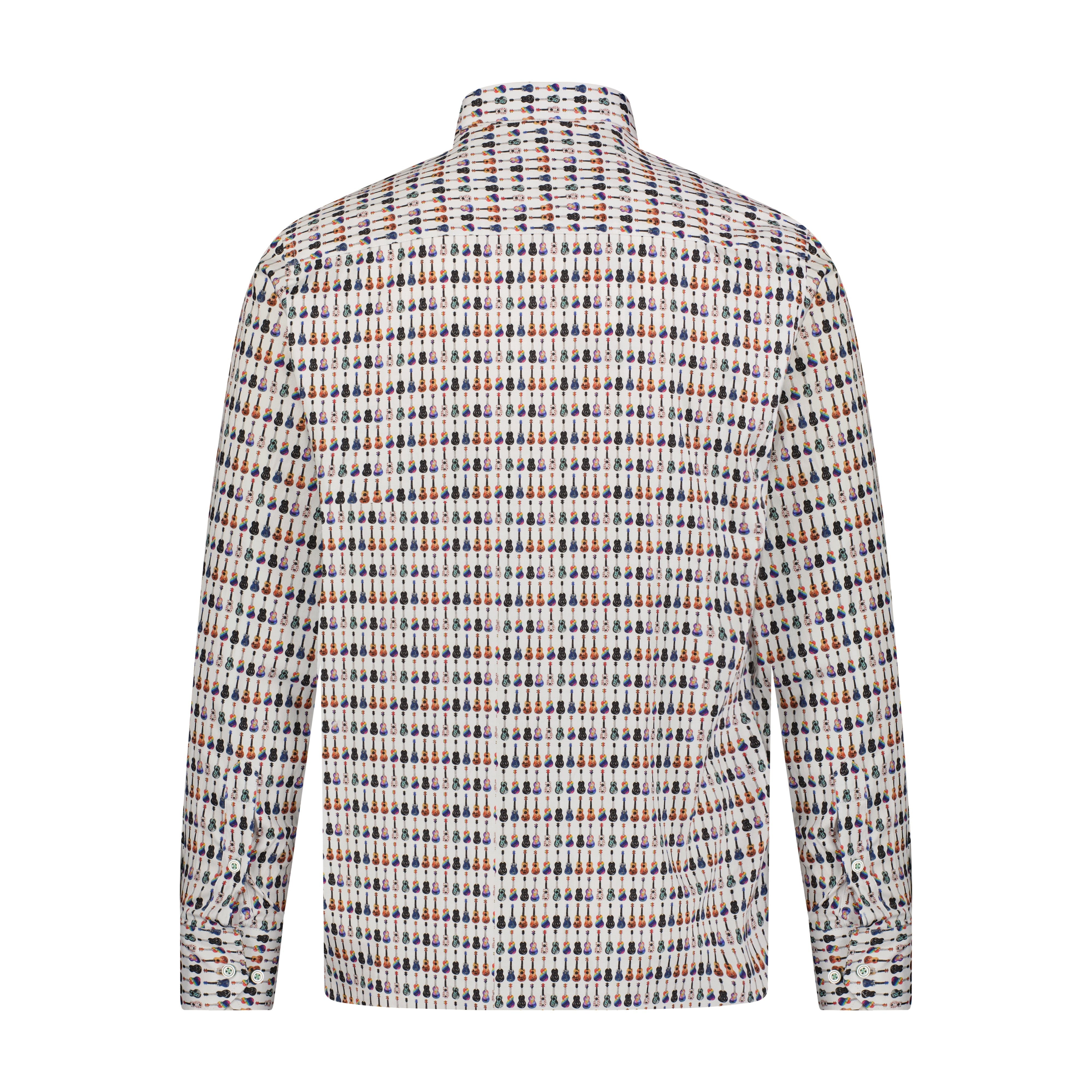 Multicolor Guitar Print Long Sleeve Shirt