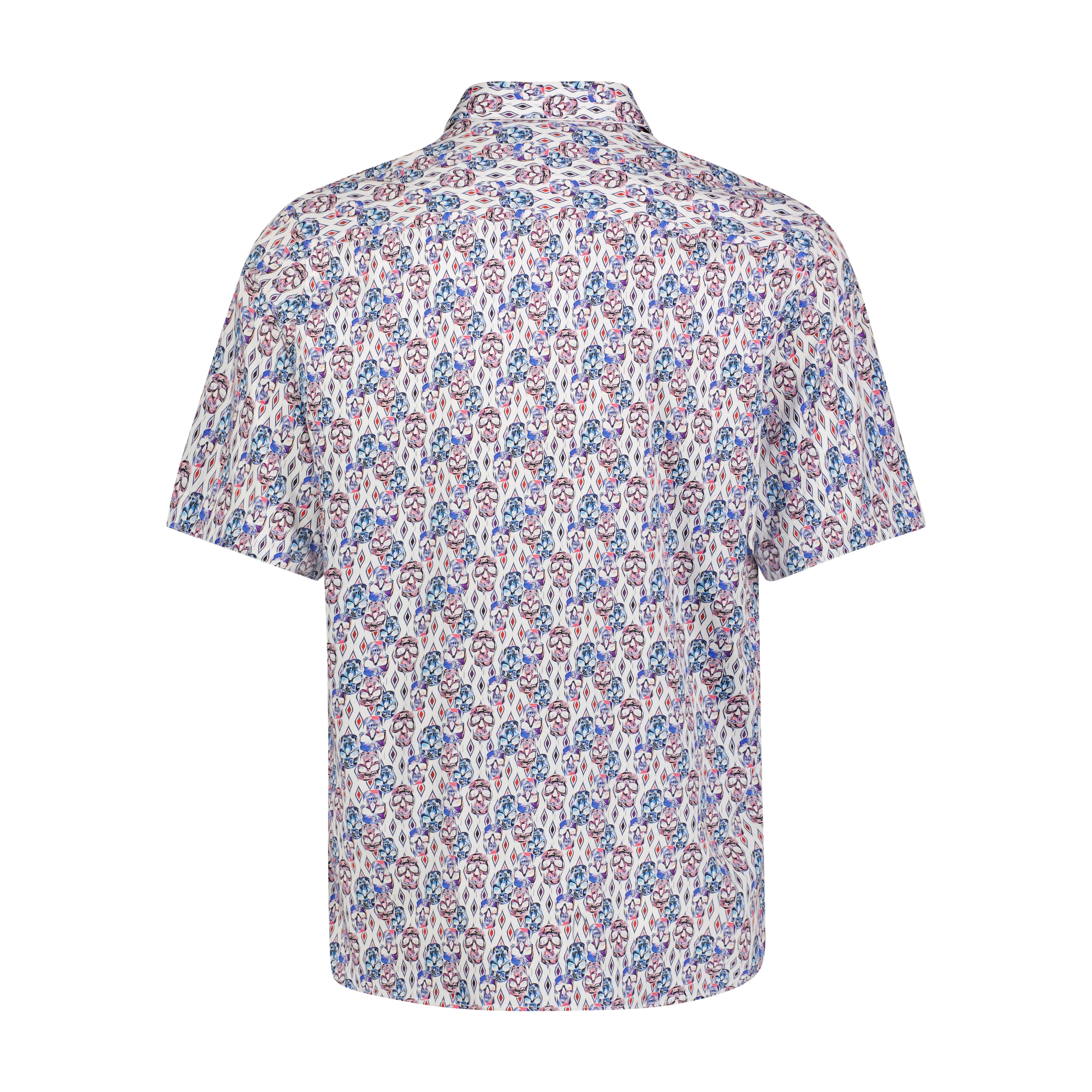 Multicolor Skull Print Short Sleeve Shirt