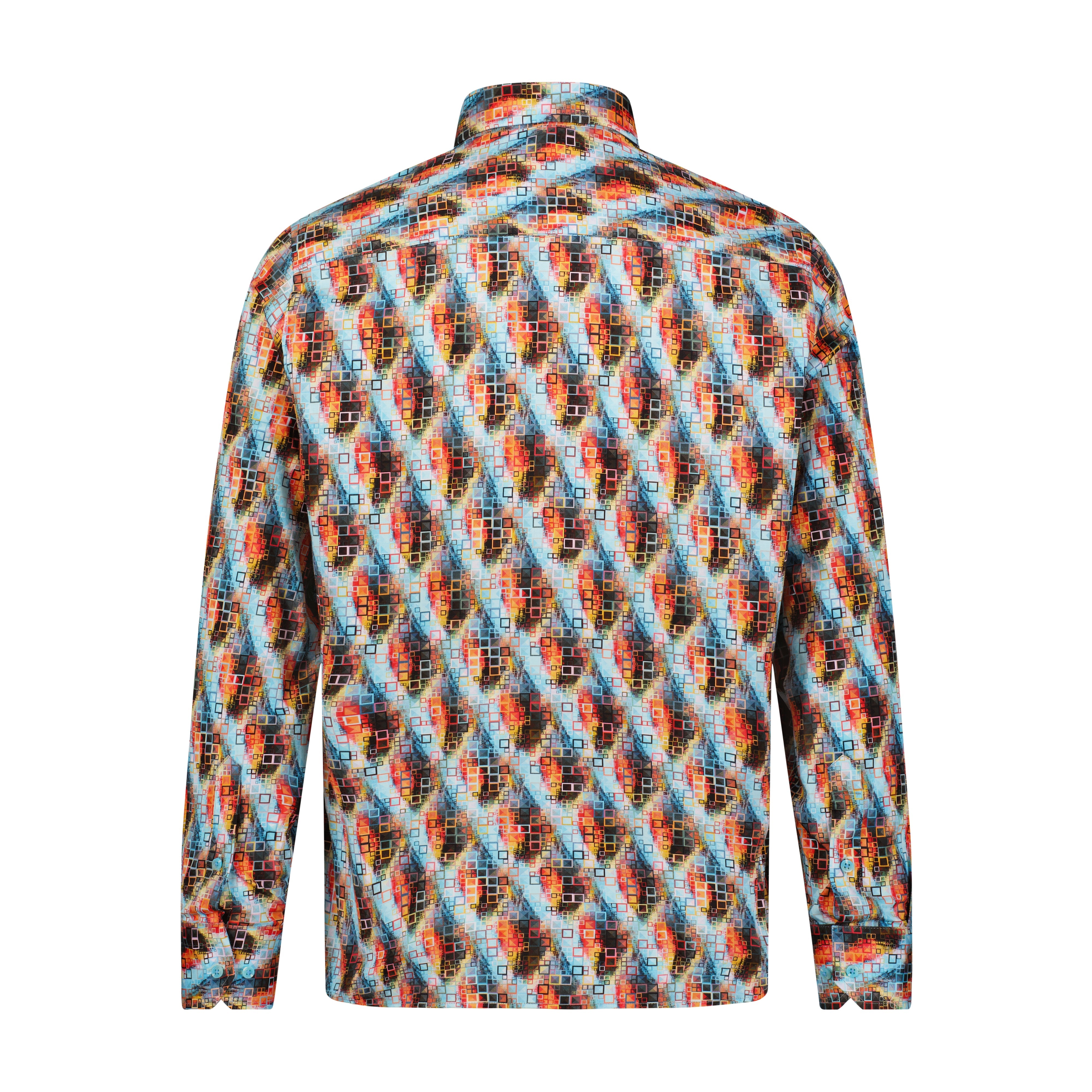 Multicolor Square Print Long Sleeve Shirt