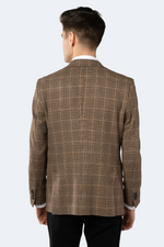 Tan and Black Houndstooth Plaid Sportcoat