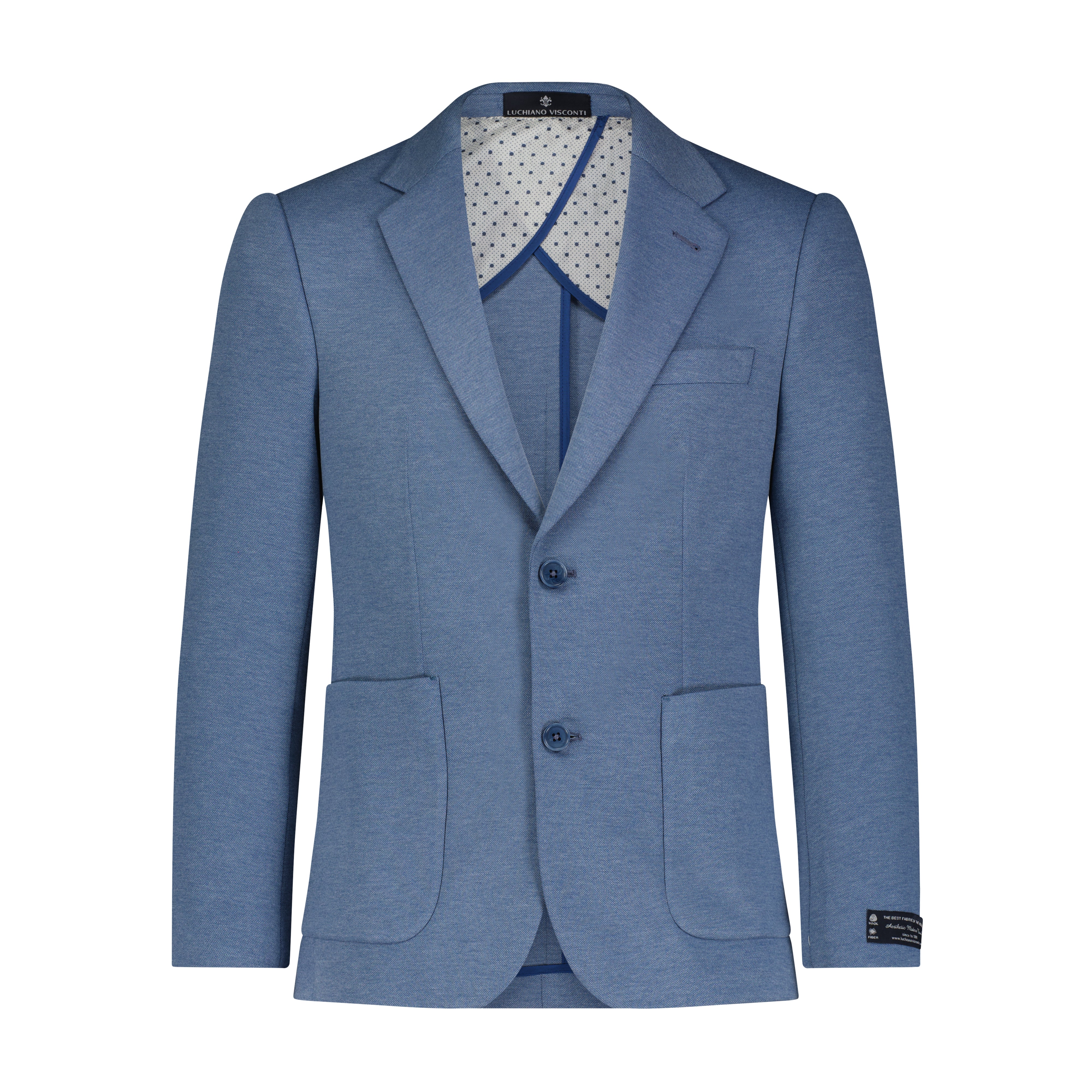 Indigo Pique Pin Dot Stretch Two Button Sport Coat