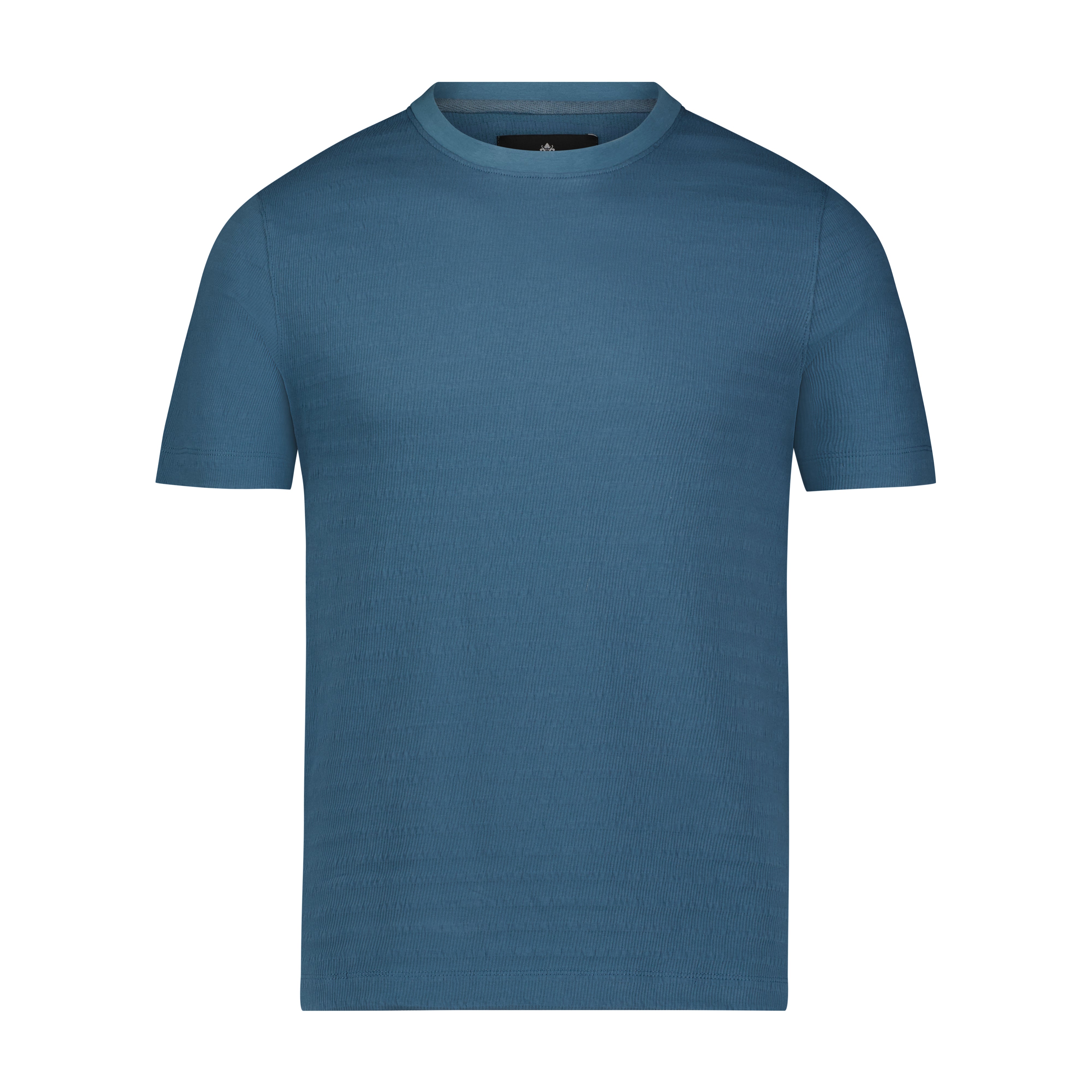 Teal Stretch Rib Seer Sucker Tee