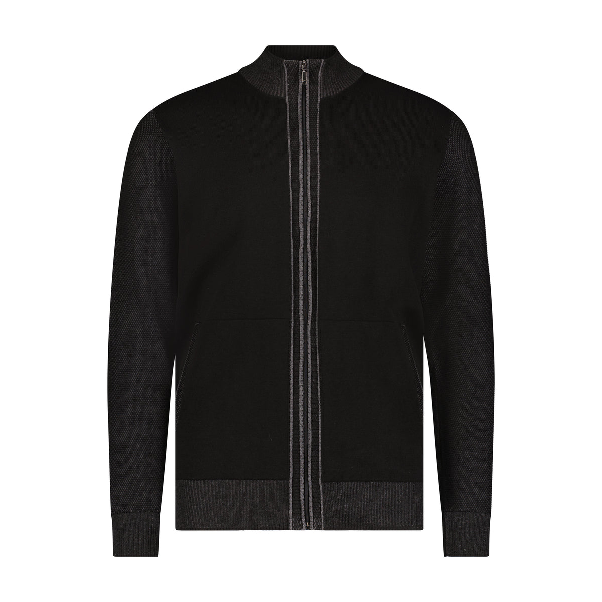 Full Zip Solid Sweater