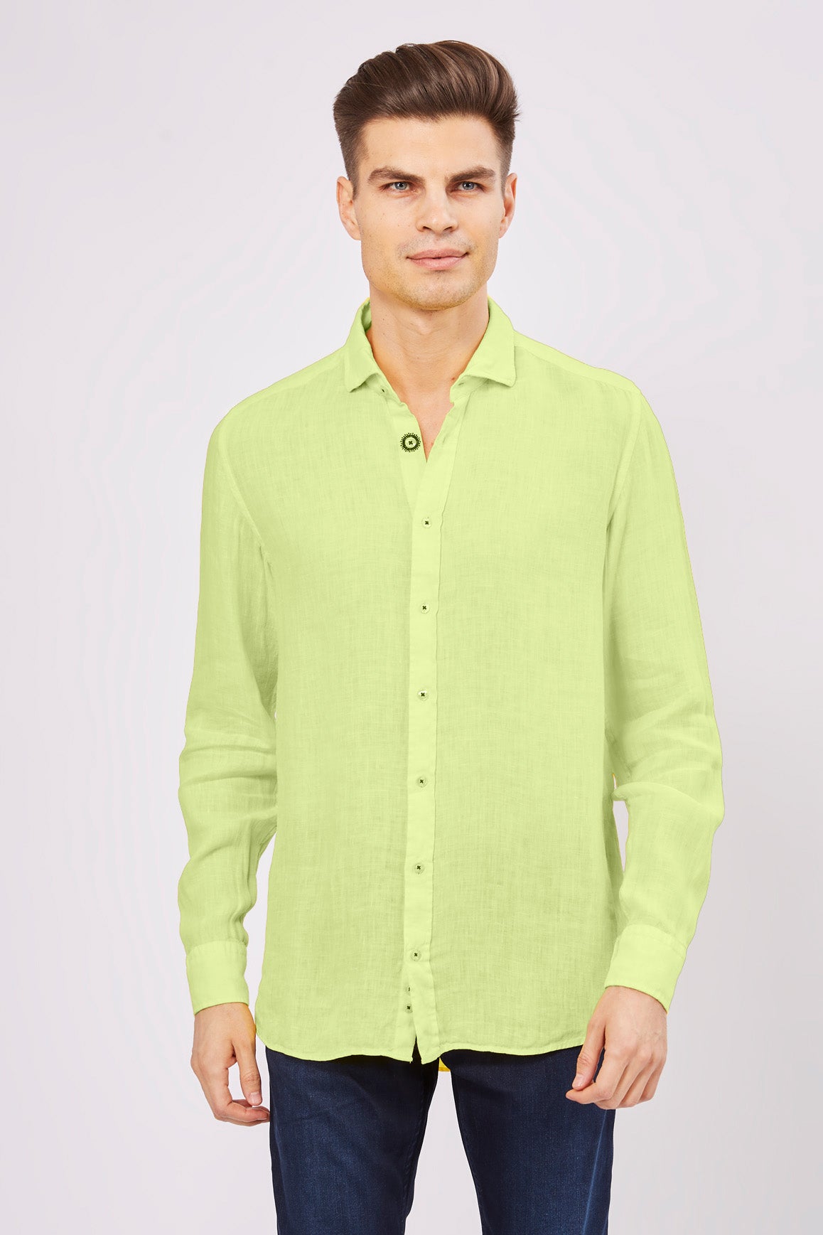 Leo Light Green Linen Shirt
