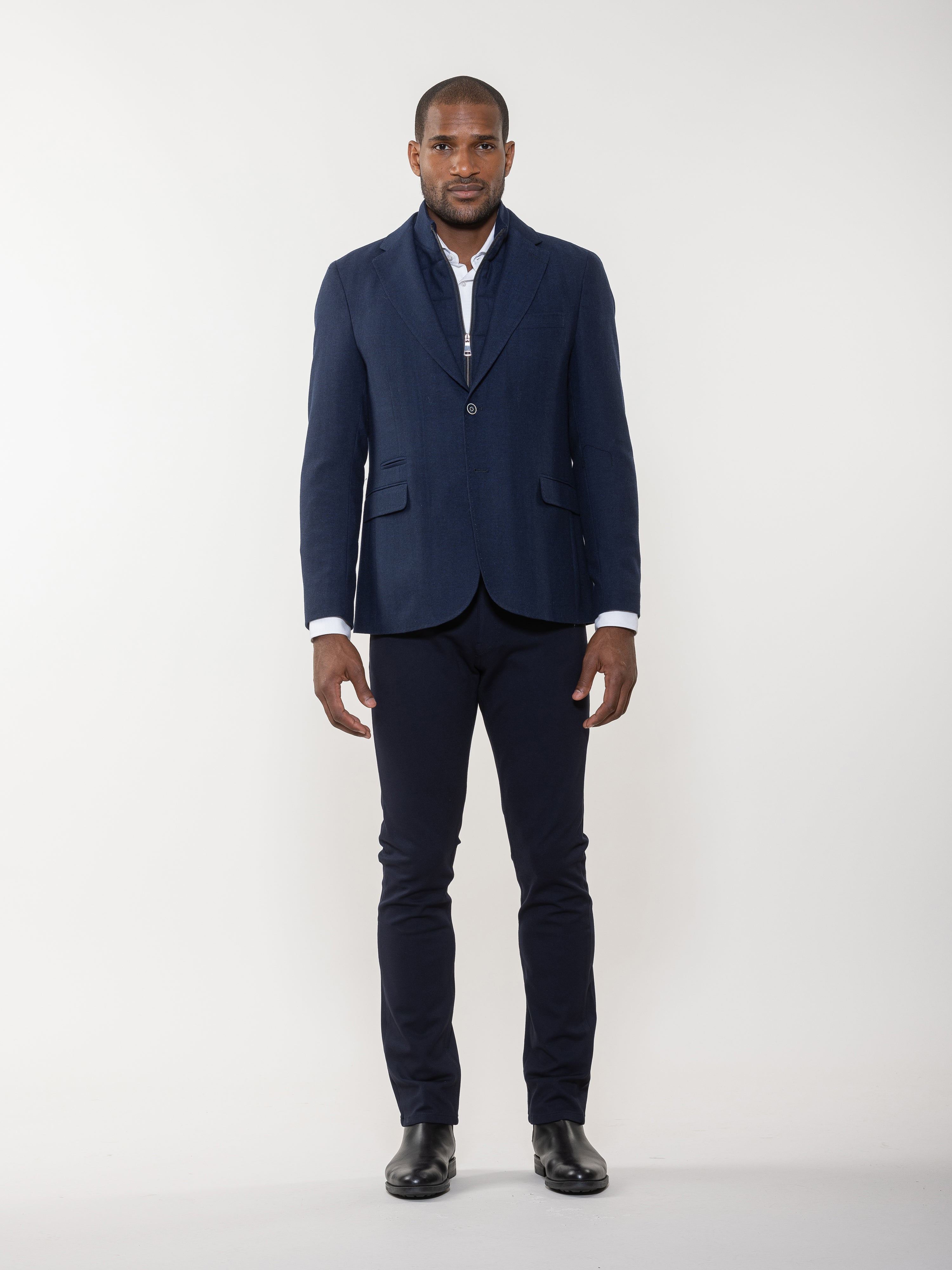 Navy Herringbone Sport Coat