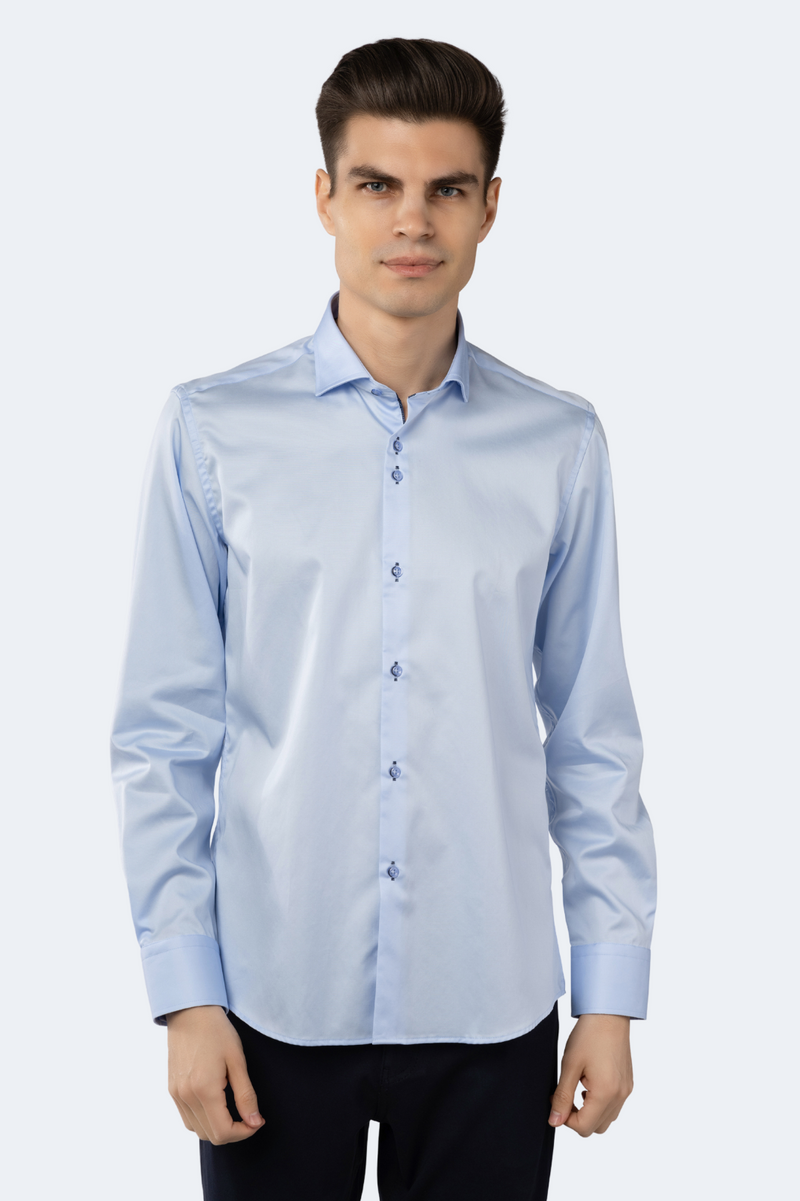 Leo Solid Baby Blue Shirt