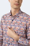 Leo Multicolor Crisscross Boxes Shirt