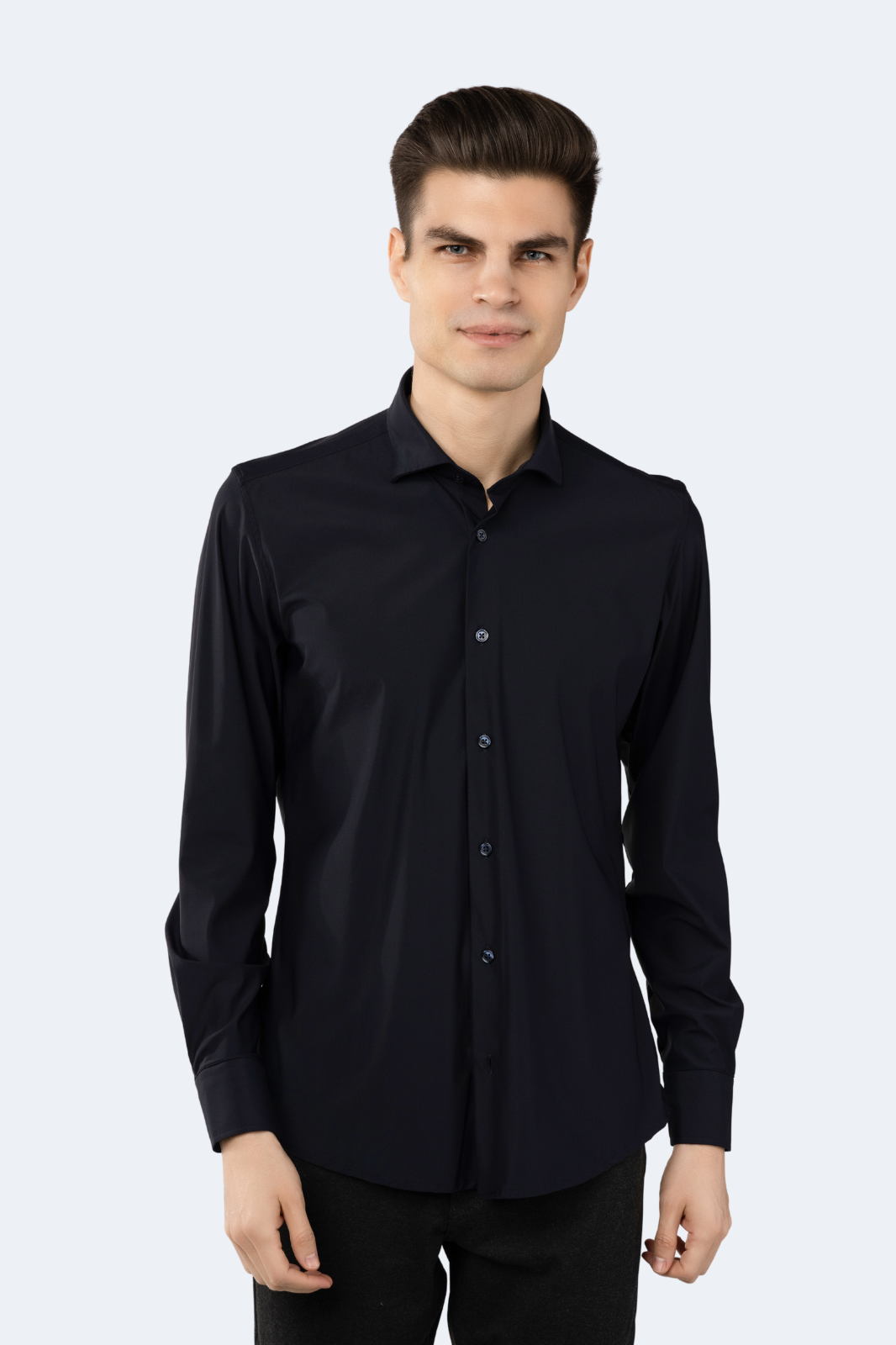 Leo Navy Solid Shirt Luchiano Visconti Online Leo navy solid shirt luchiano visconti online