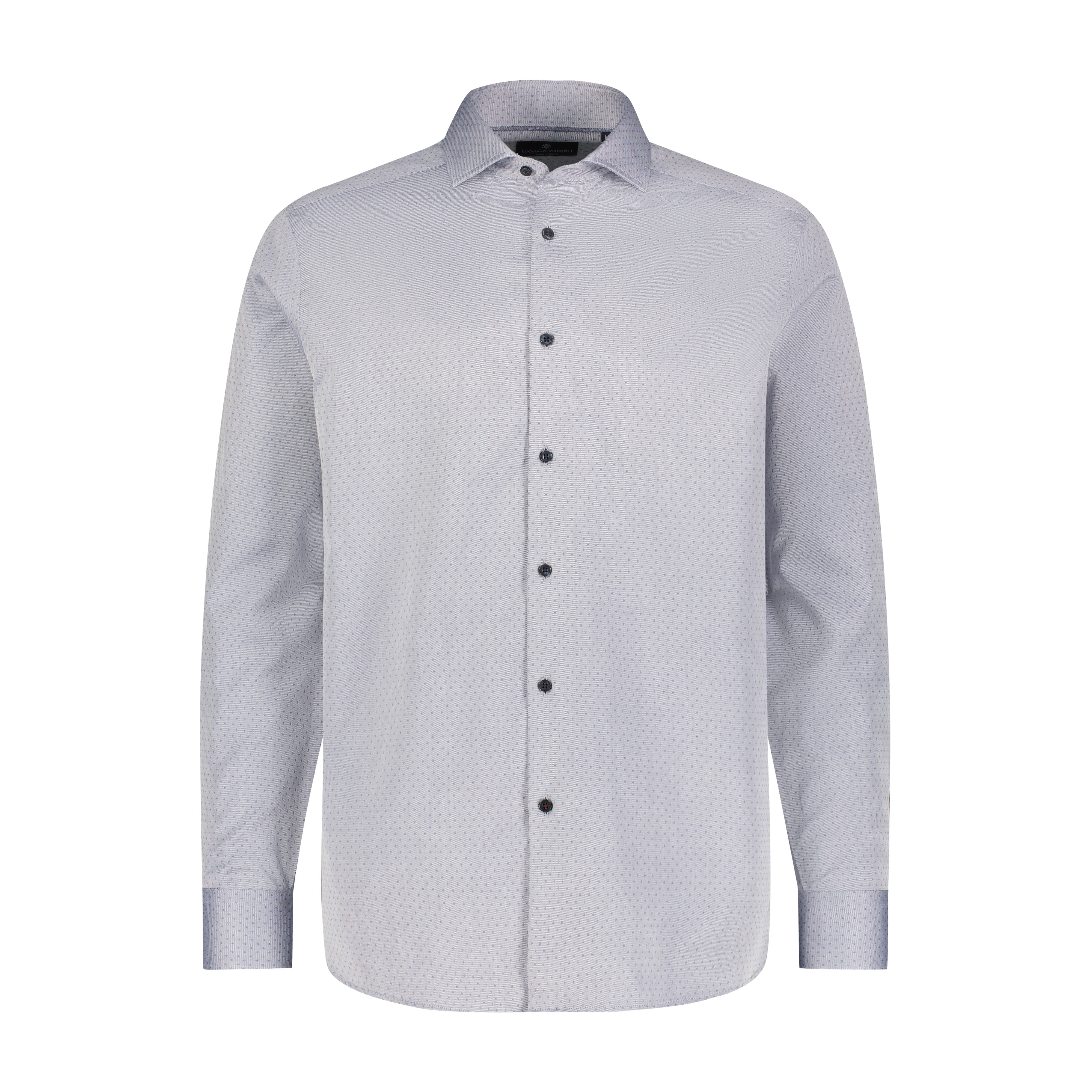 iridescent dress shirt Greek Key Print Iridescent Metallic NAVY Long Sleeve Dress Shirt NAVY / 3X