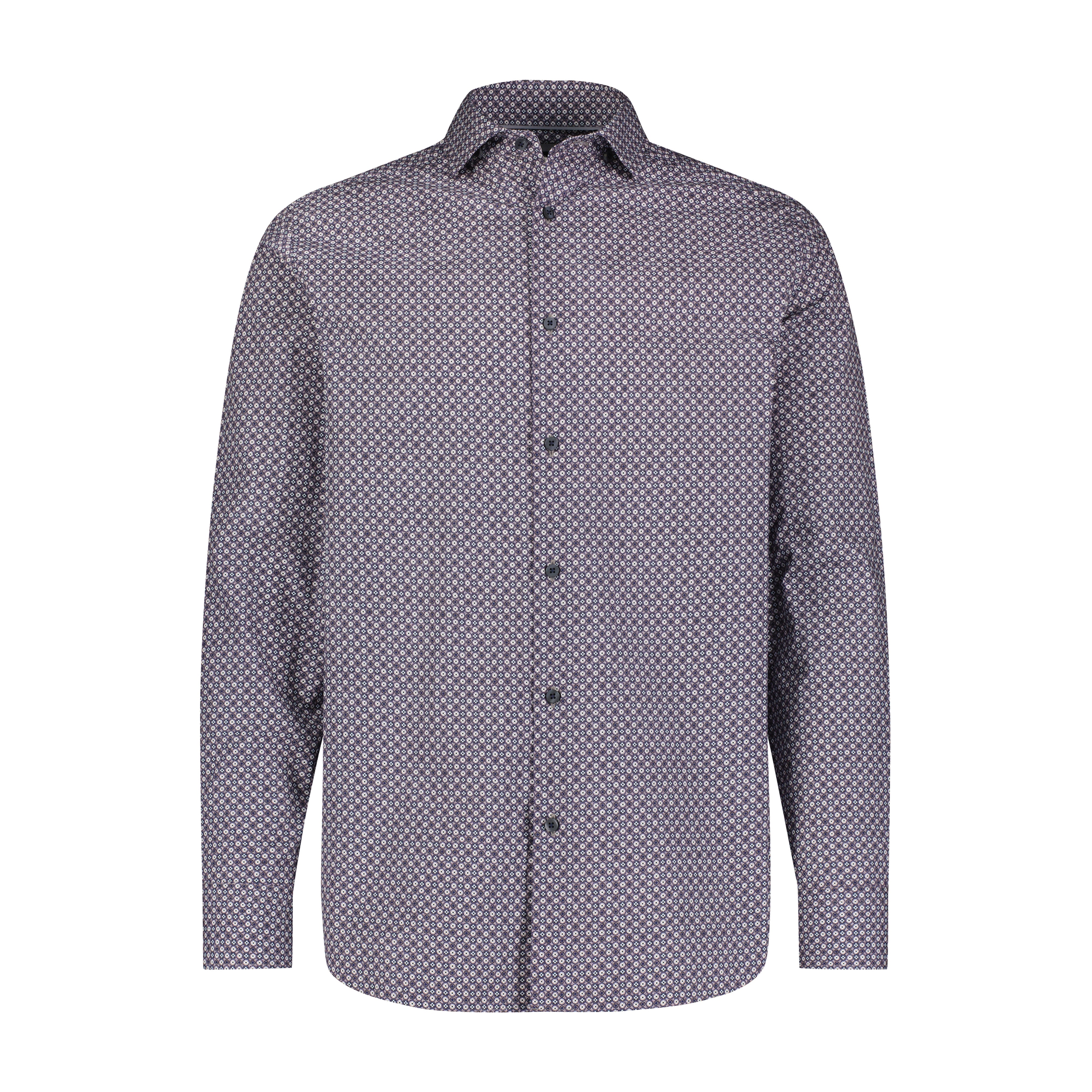 Geometric Tile Print Long Sleeve Shirt