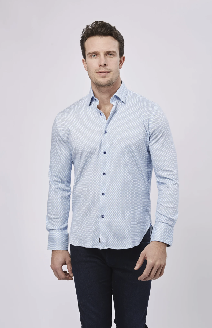 Blue & White Triangle Mountains Long Sleeve Shirt