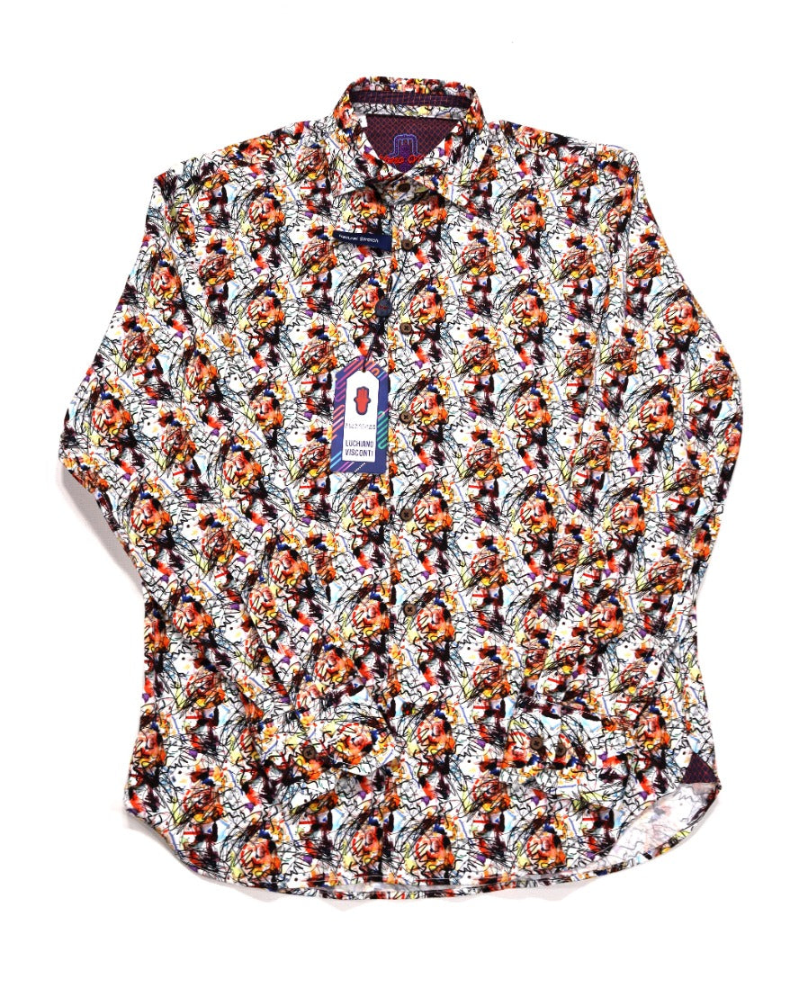 Abstract Scribble Pattern Shirt