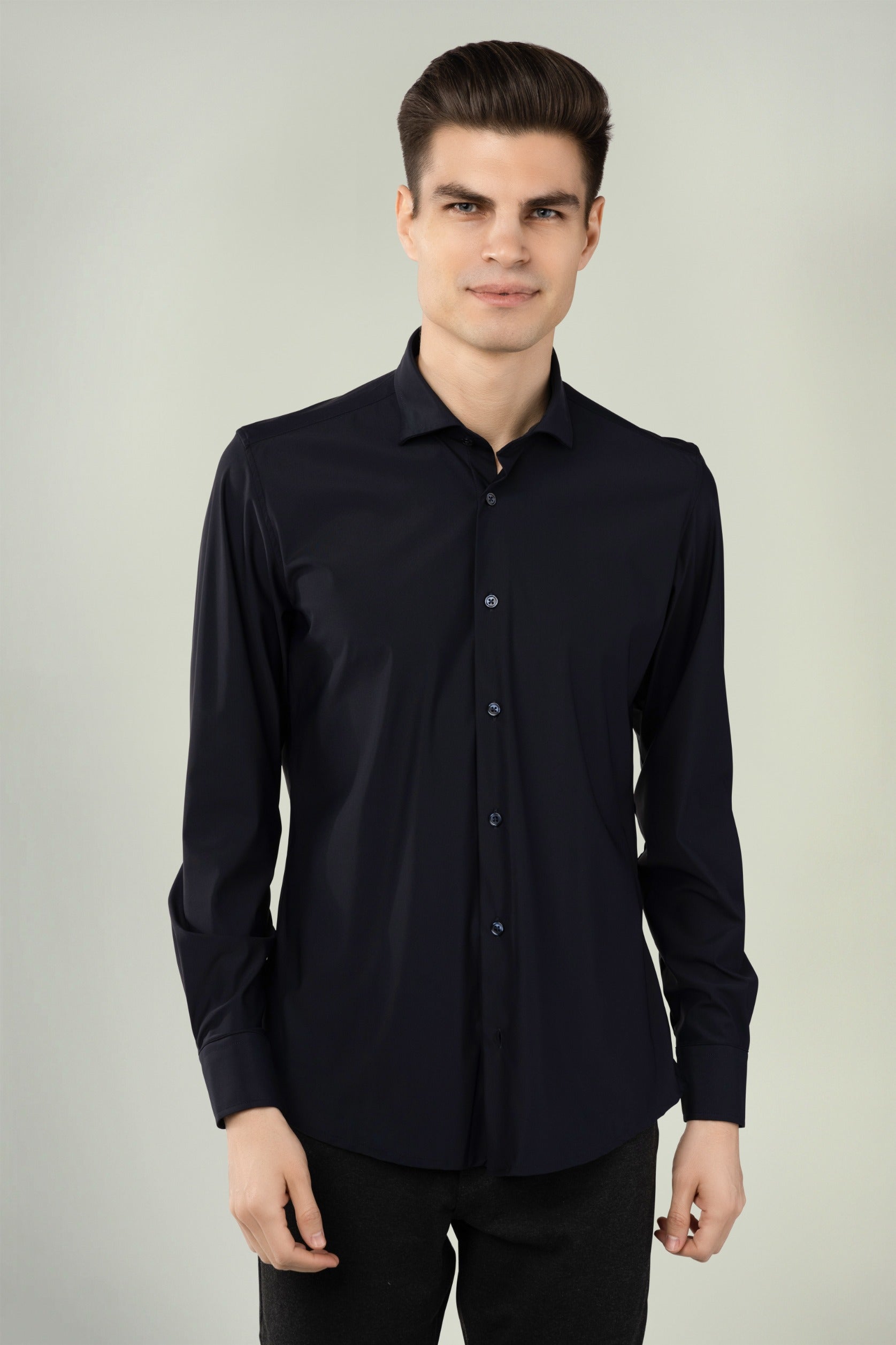 Leo Navy Solid Shirt