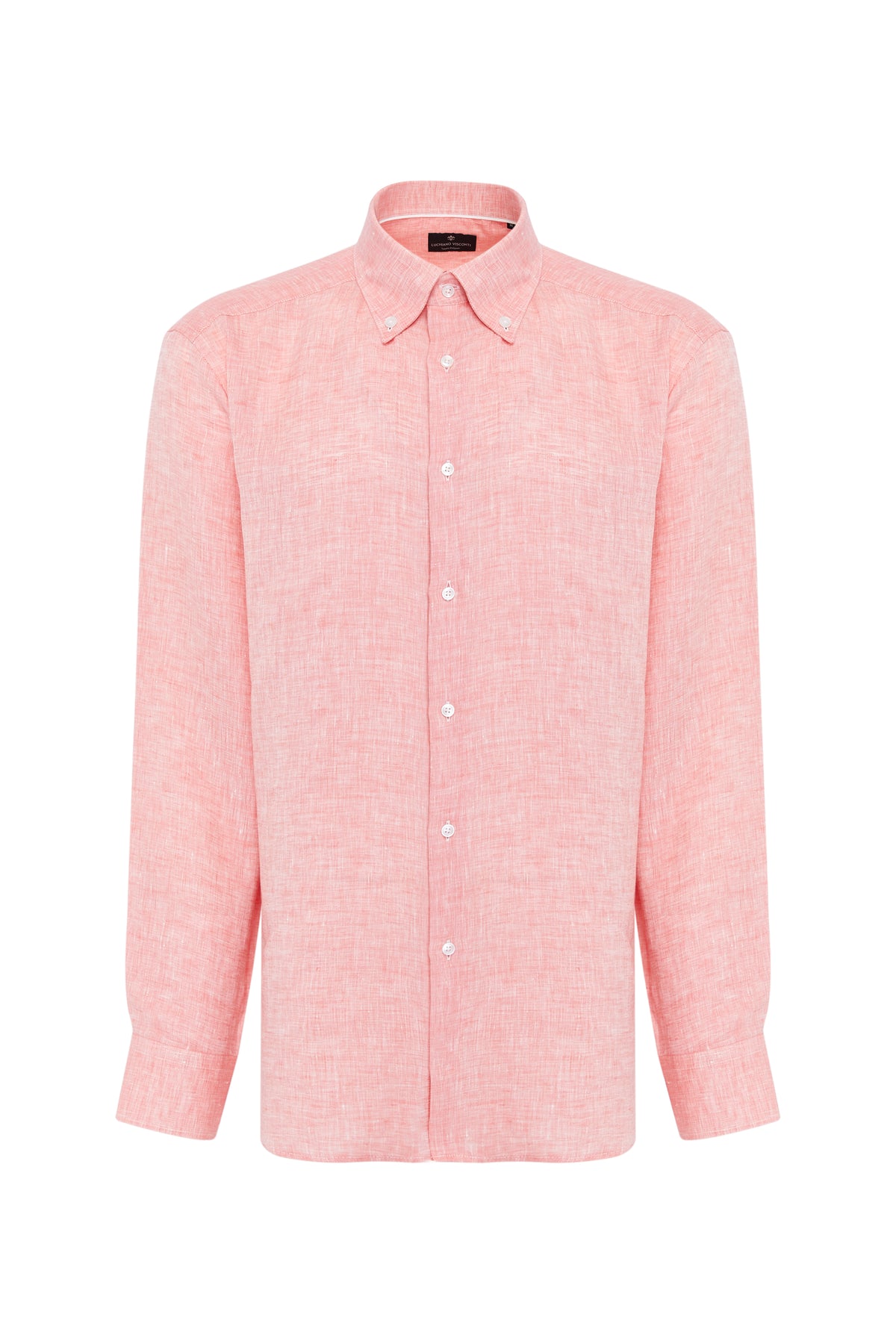 Coral Linen Long Sleeve Shirt