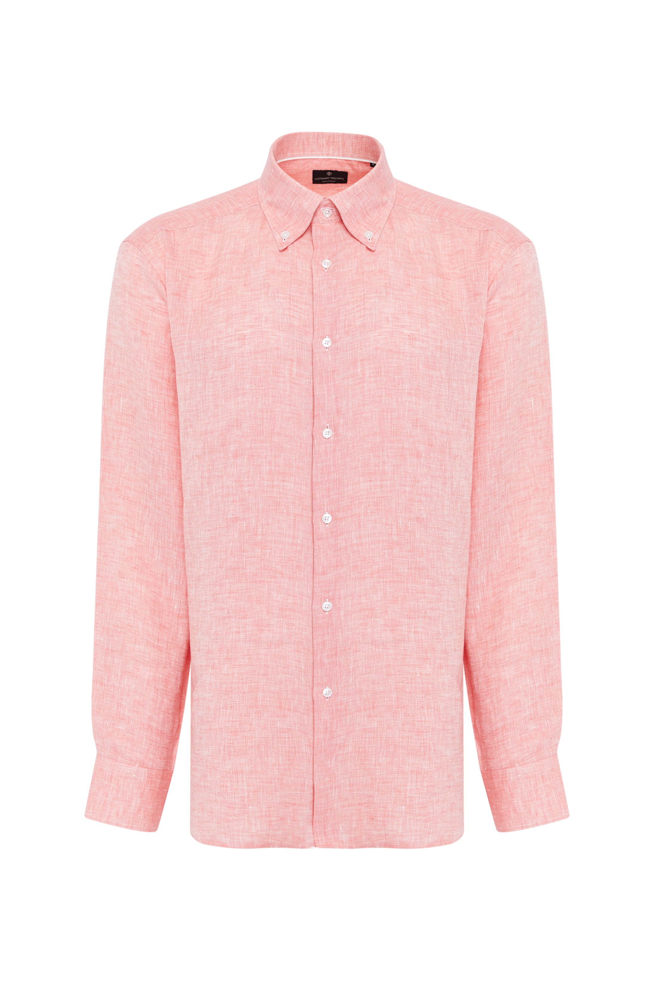 Coral Linen Long Sleeve Shirt