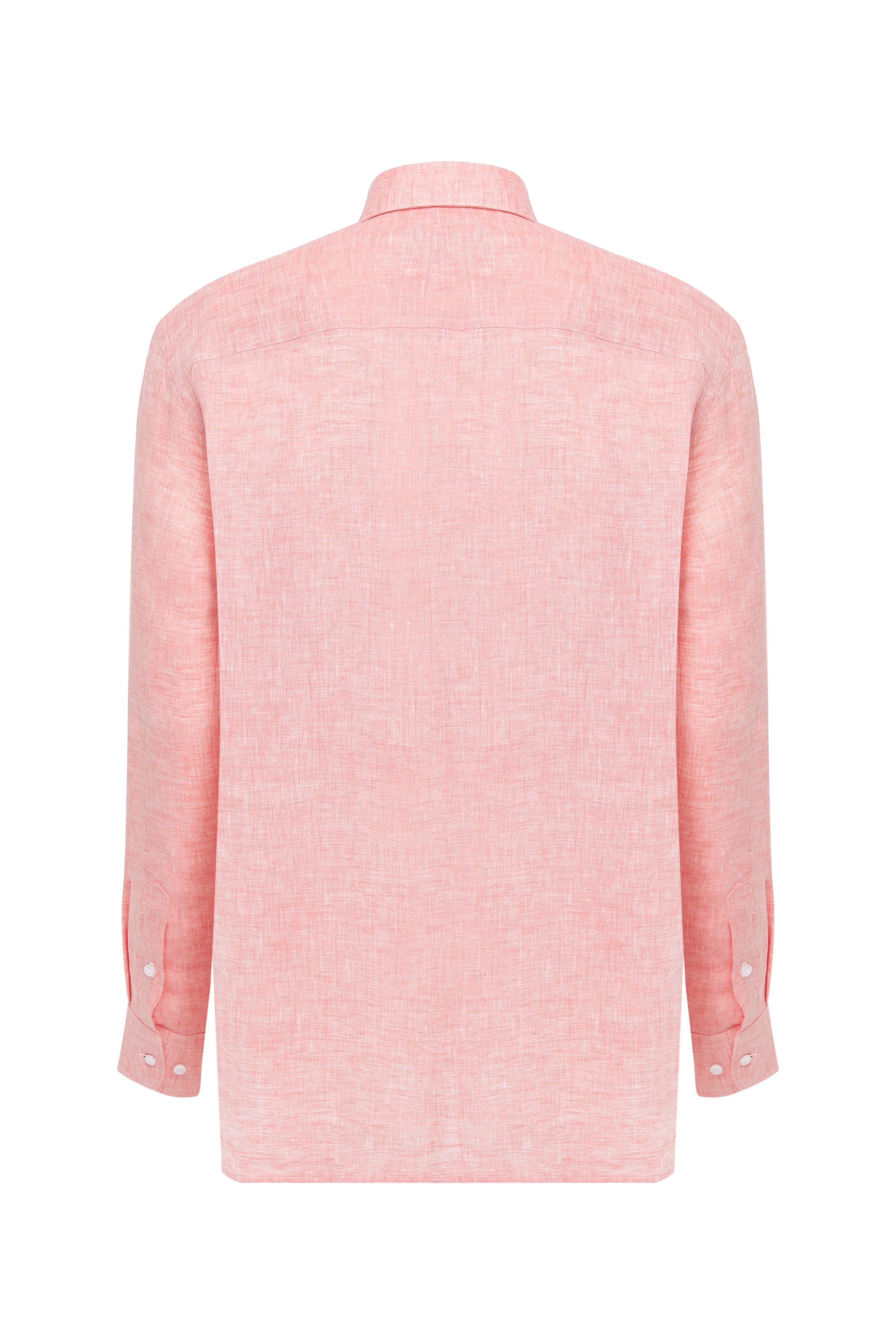 Coral Linen Long Sleeve Shirt
