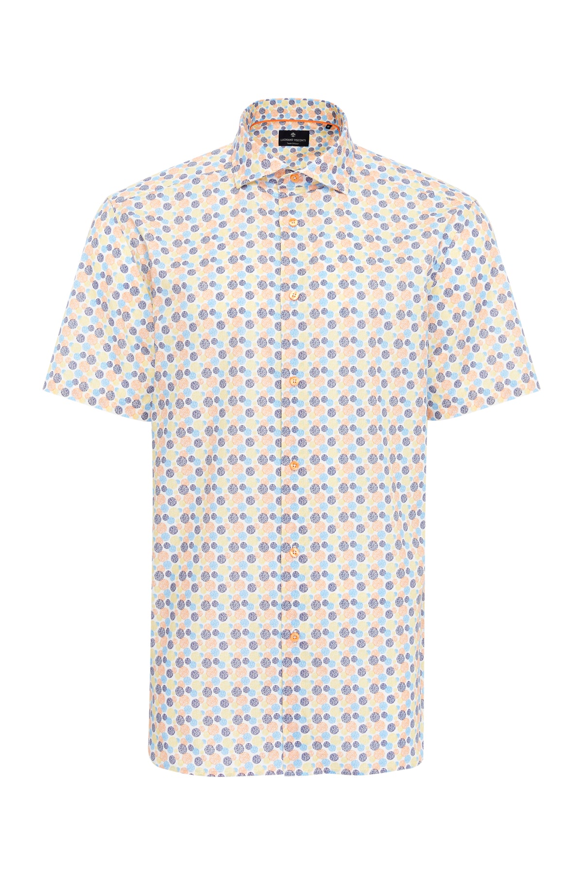Vintage Circle Print Short Sleeve Shirt