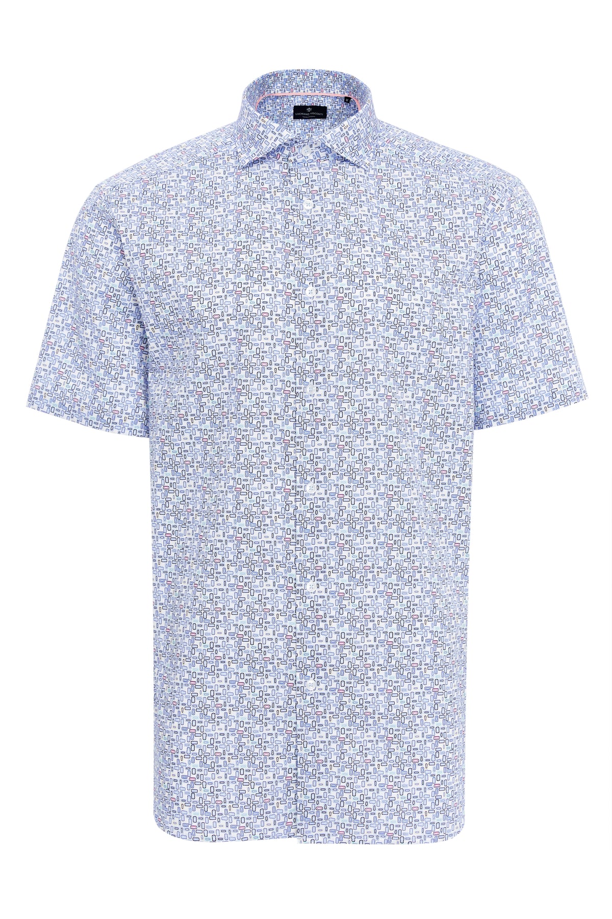 Geo Rectangle Print Short Sleeve Shirt