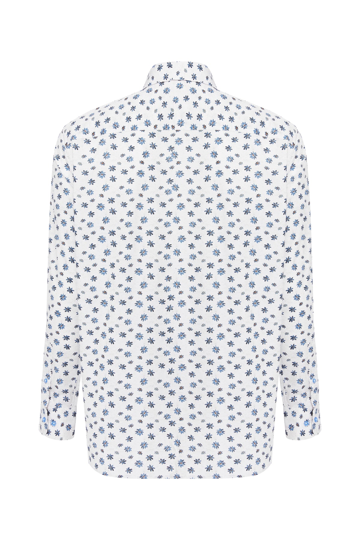 Morning Blue Flowers Print Shirt
