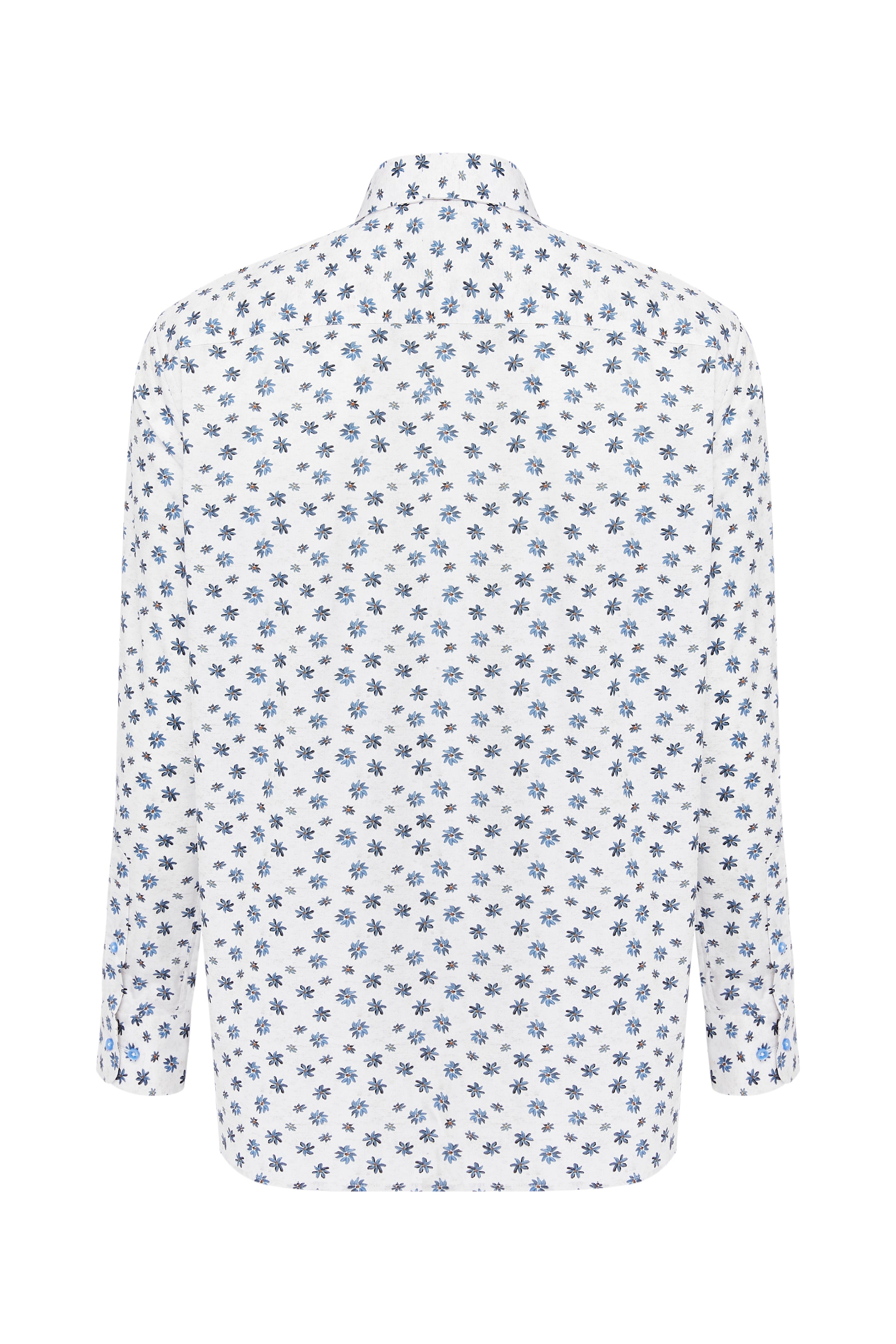 Morning Blue Flowers Print Shirt