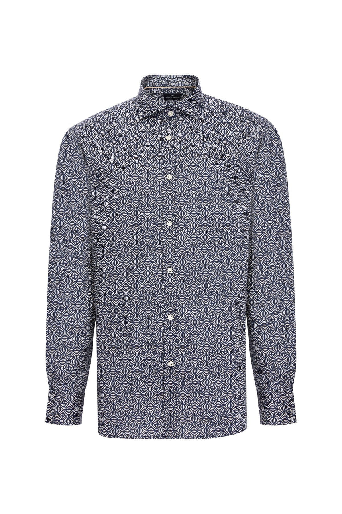 Navy Geo Swirl Print Shirt
