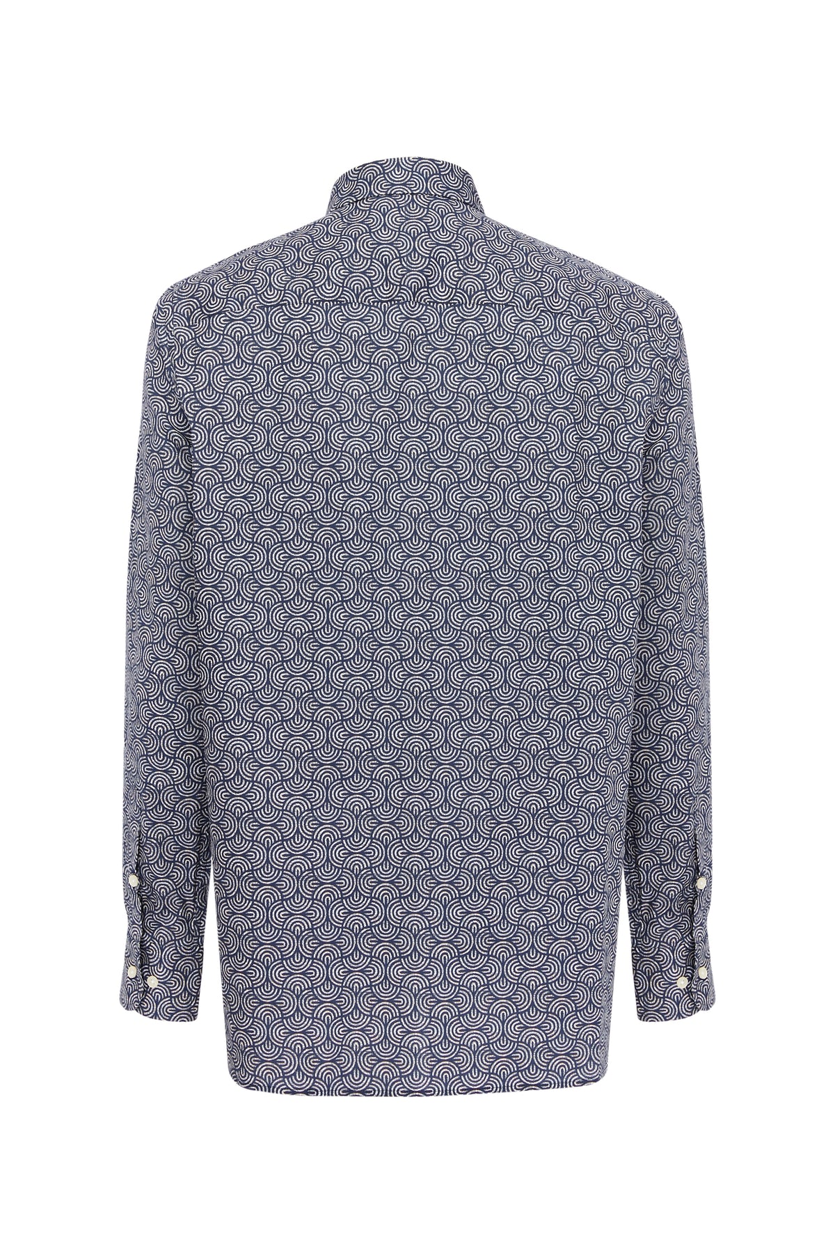 Navy Geo Swirl Print Shirt