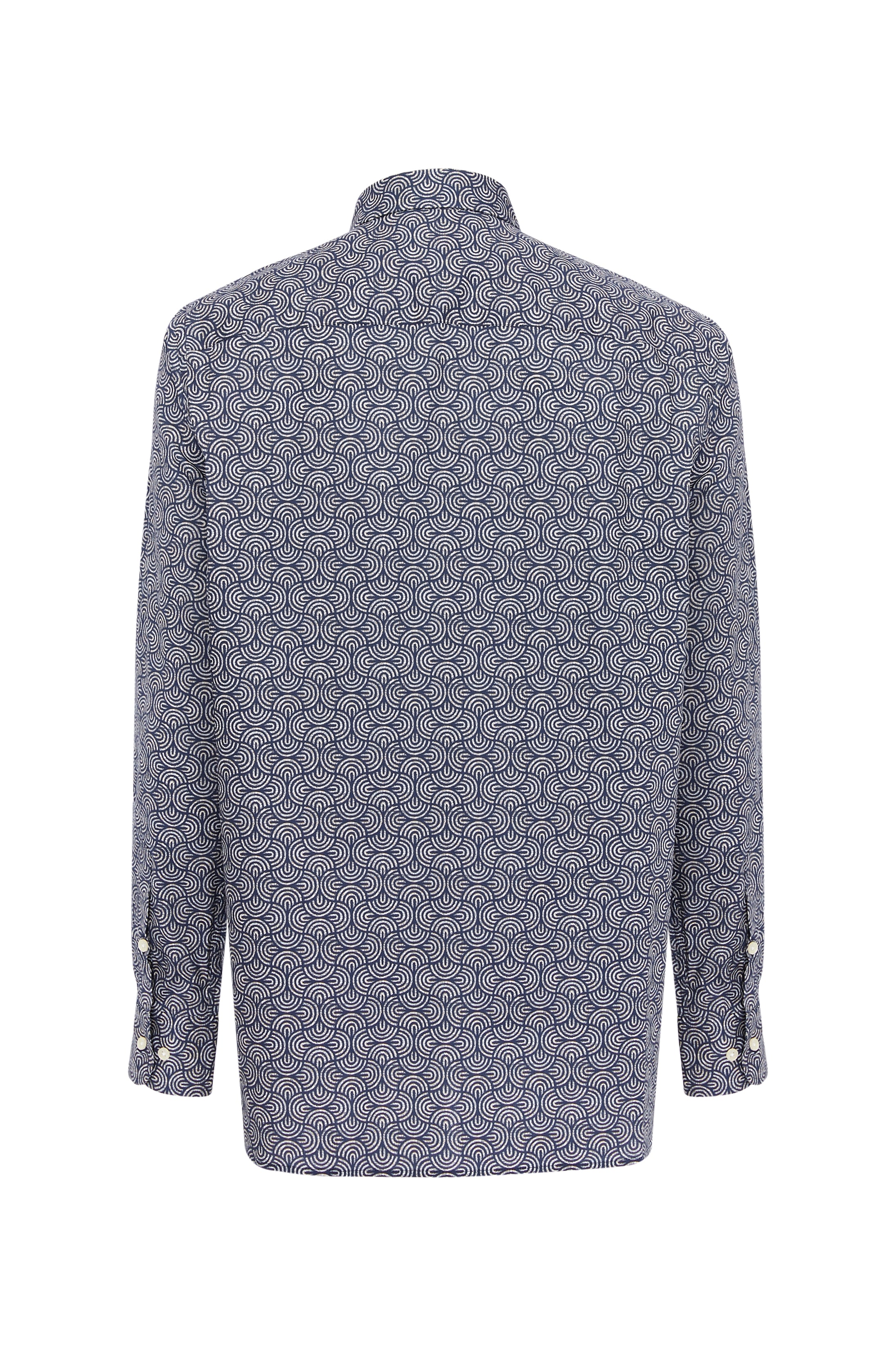Navy Geo Swirl Print Shirt