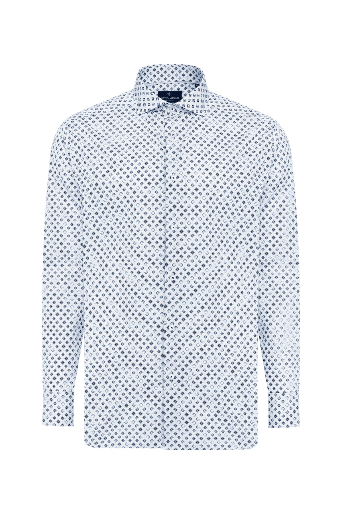 Sky Floral Geo Diamond Print Shirt