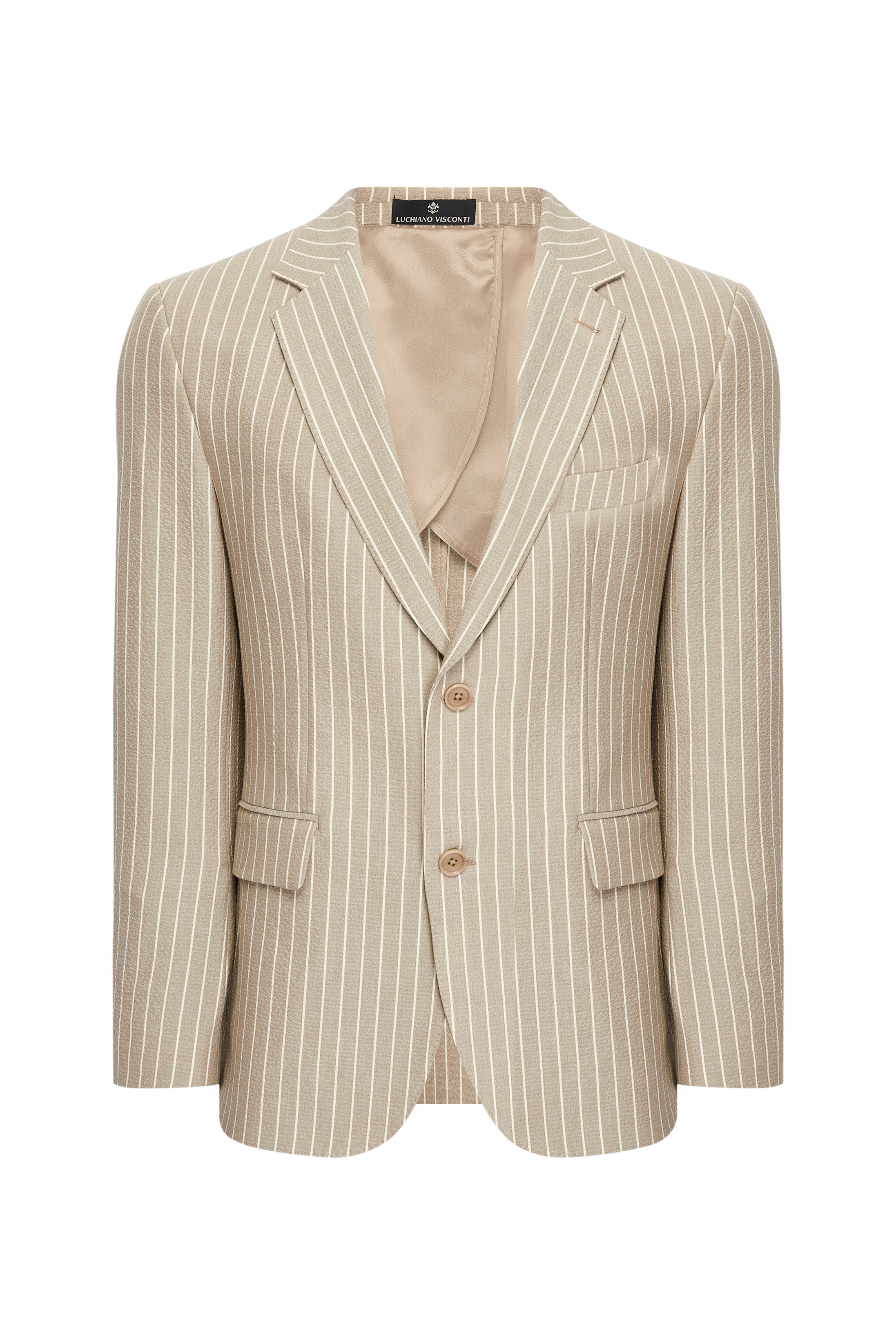 Khaki Pinstripe Blazer