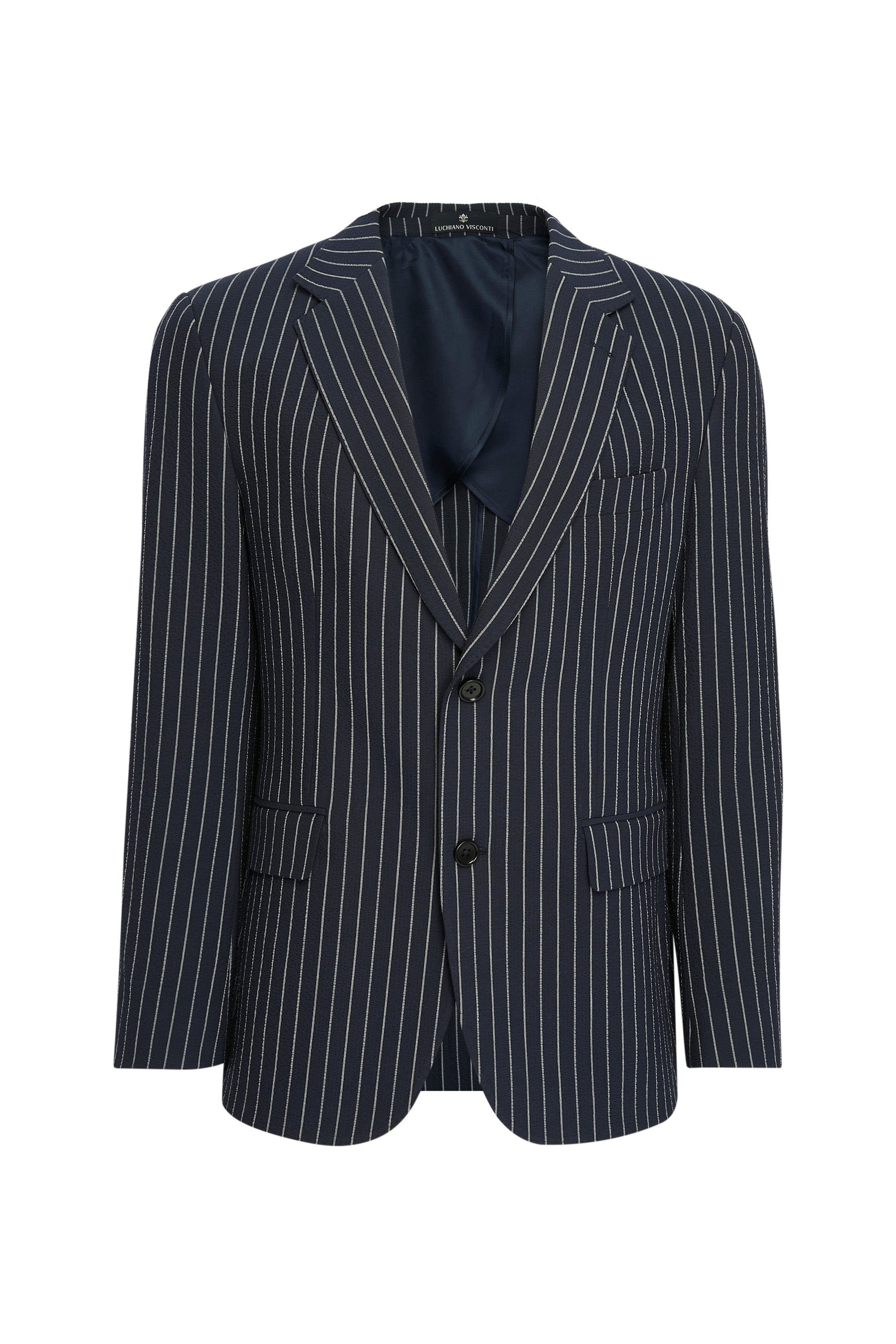 Navy Pinstripe Blazer