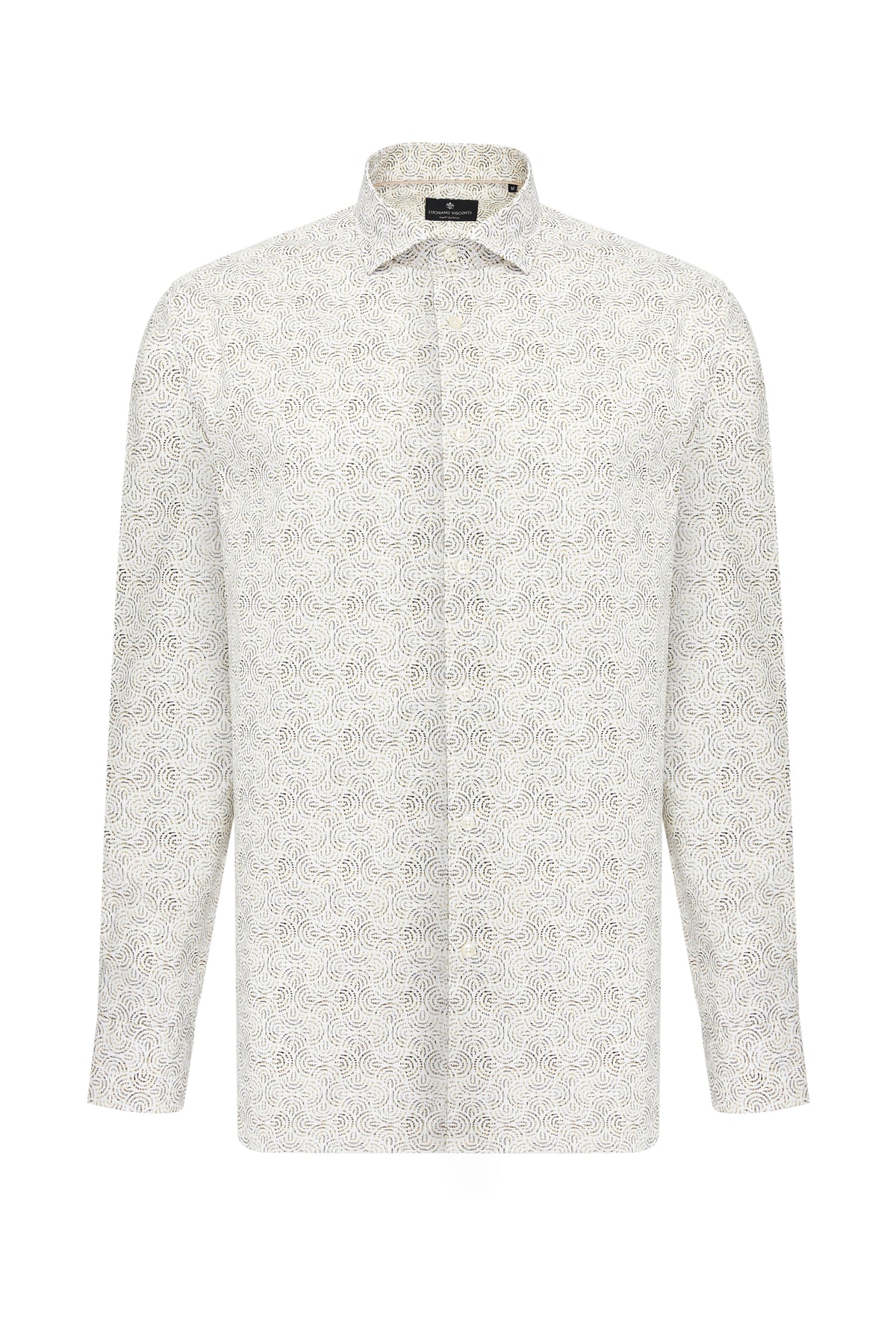 Sand Geo Swirl Print Shirt