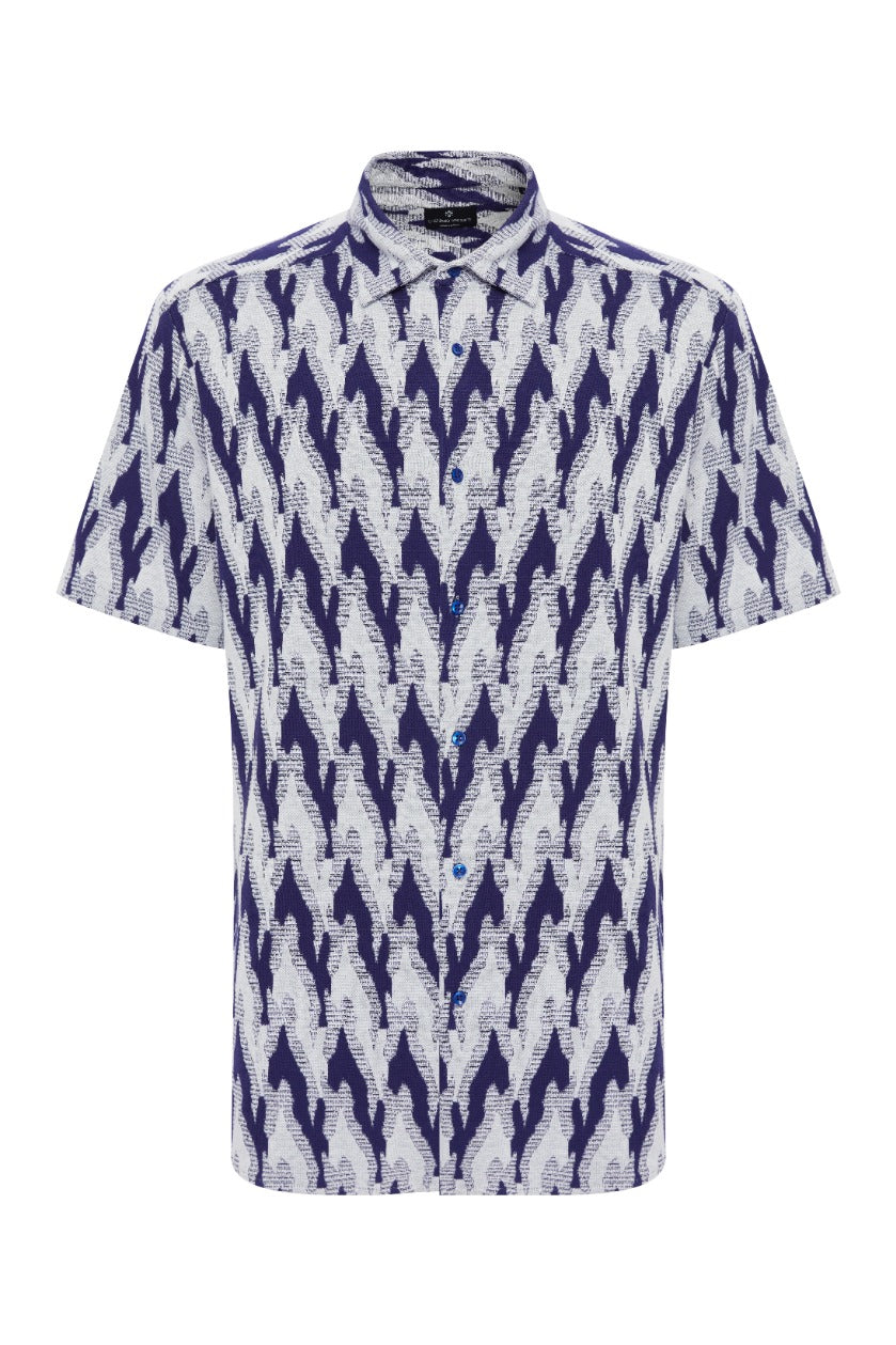Mont Blanc Jacquard Short Sleeve Shirt