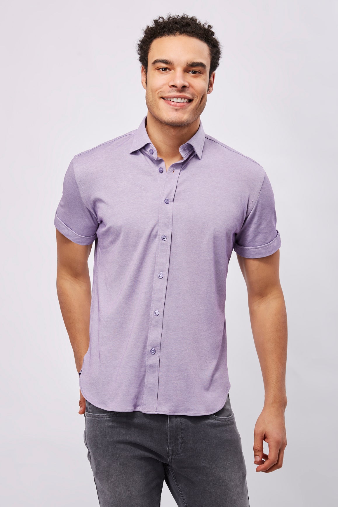 lavender short sleeve dress shirt The Short Sleeve Shirt Lilac / XS