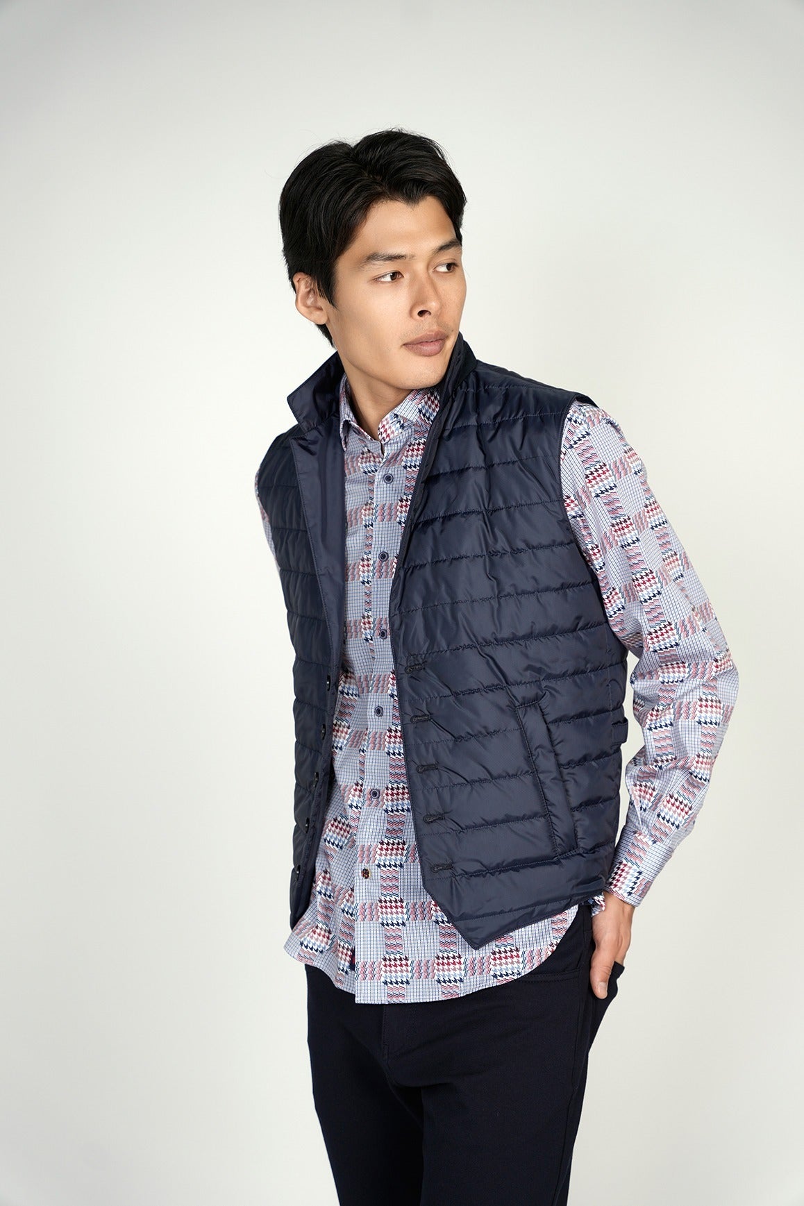 LEO Navy Quilted Vest