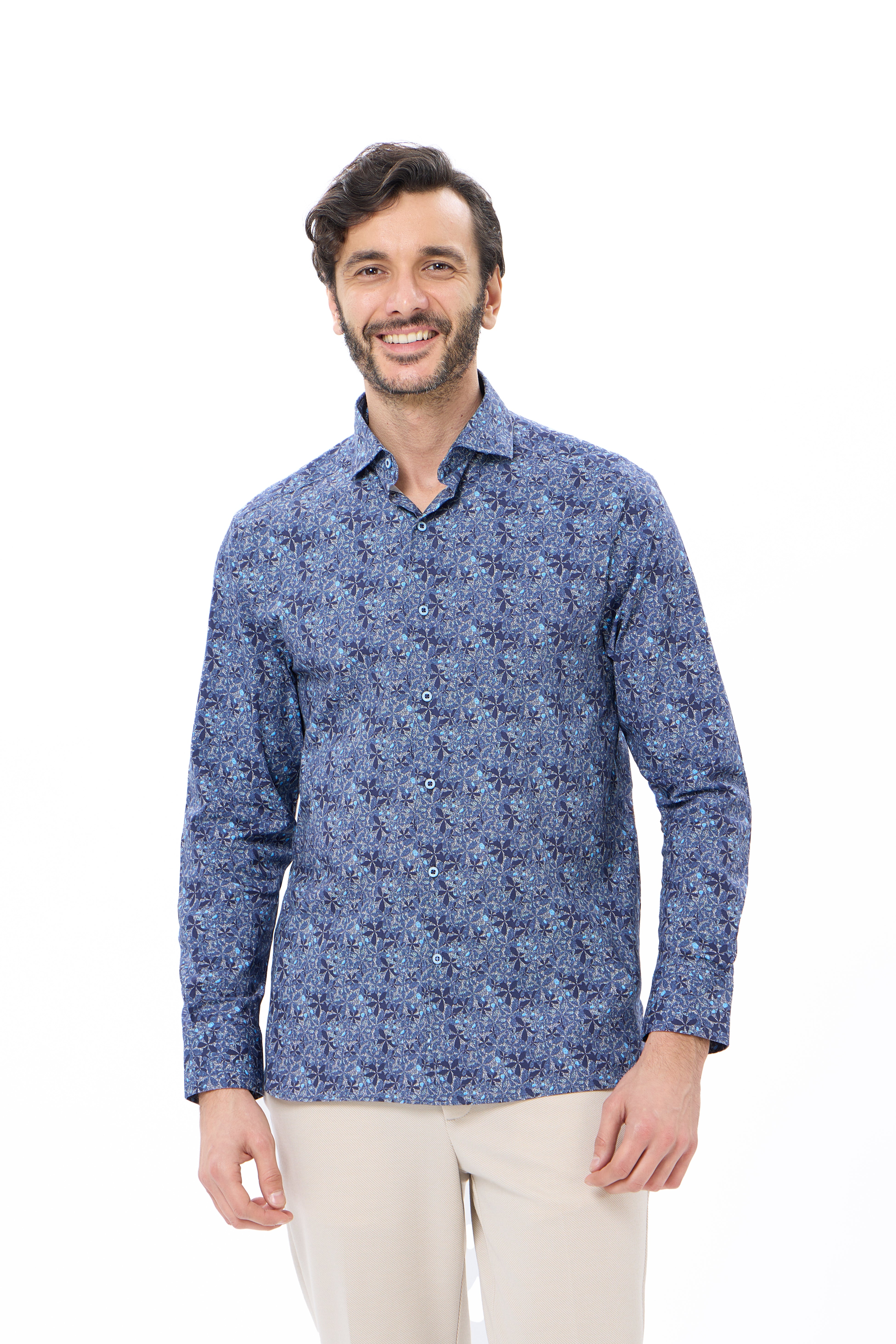 Multi Floral Abstract Print Shirt