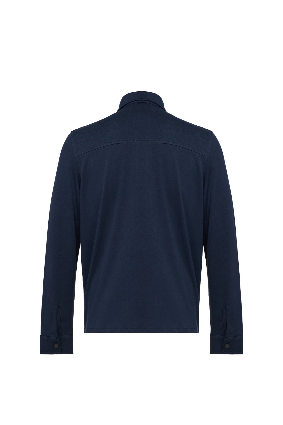 Navy Quilted Jersey Knit Jacket
