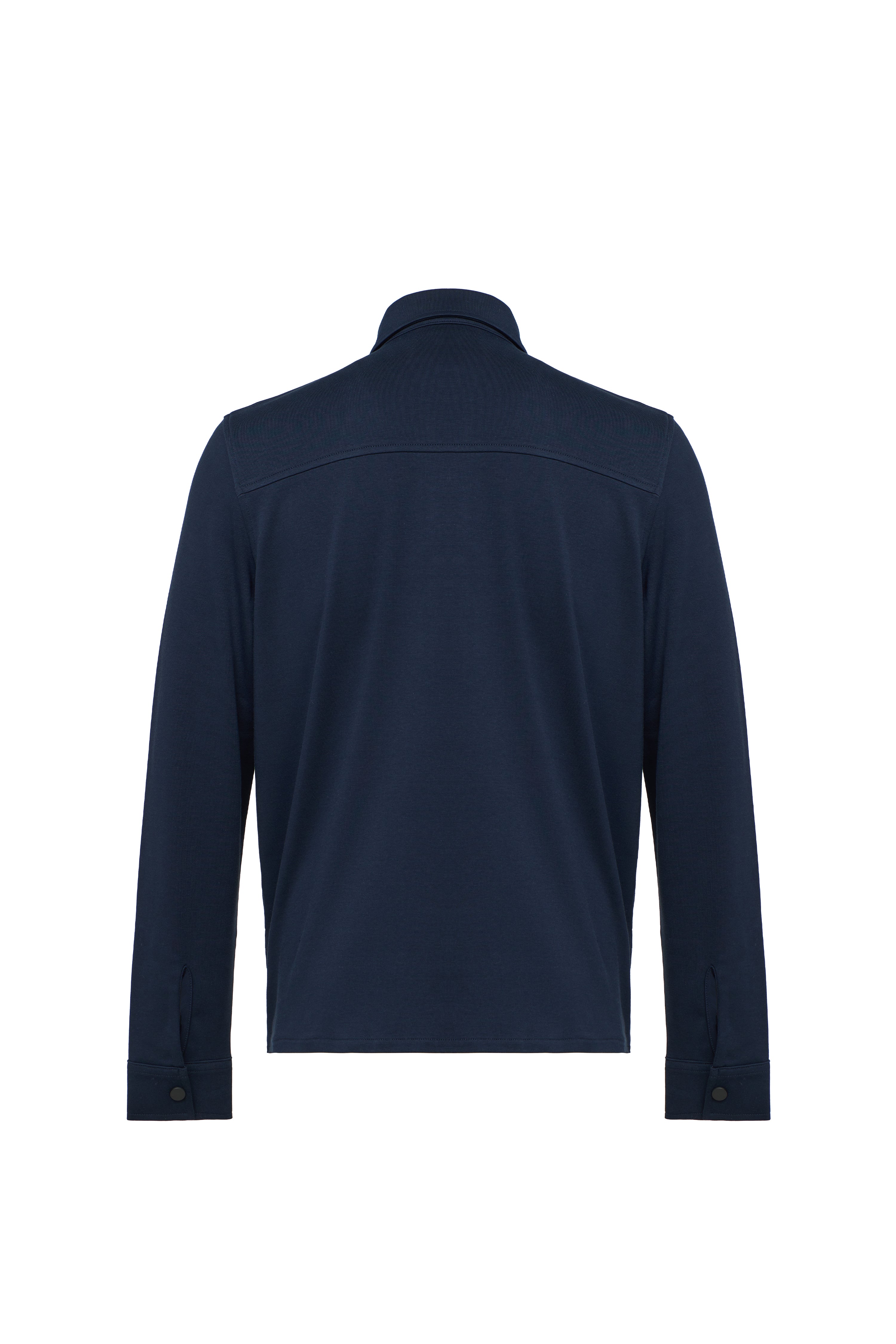Navy Quilted Jersey Knit Jacket