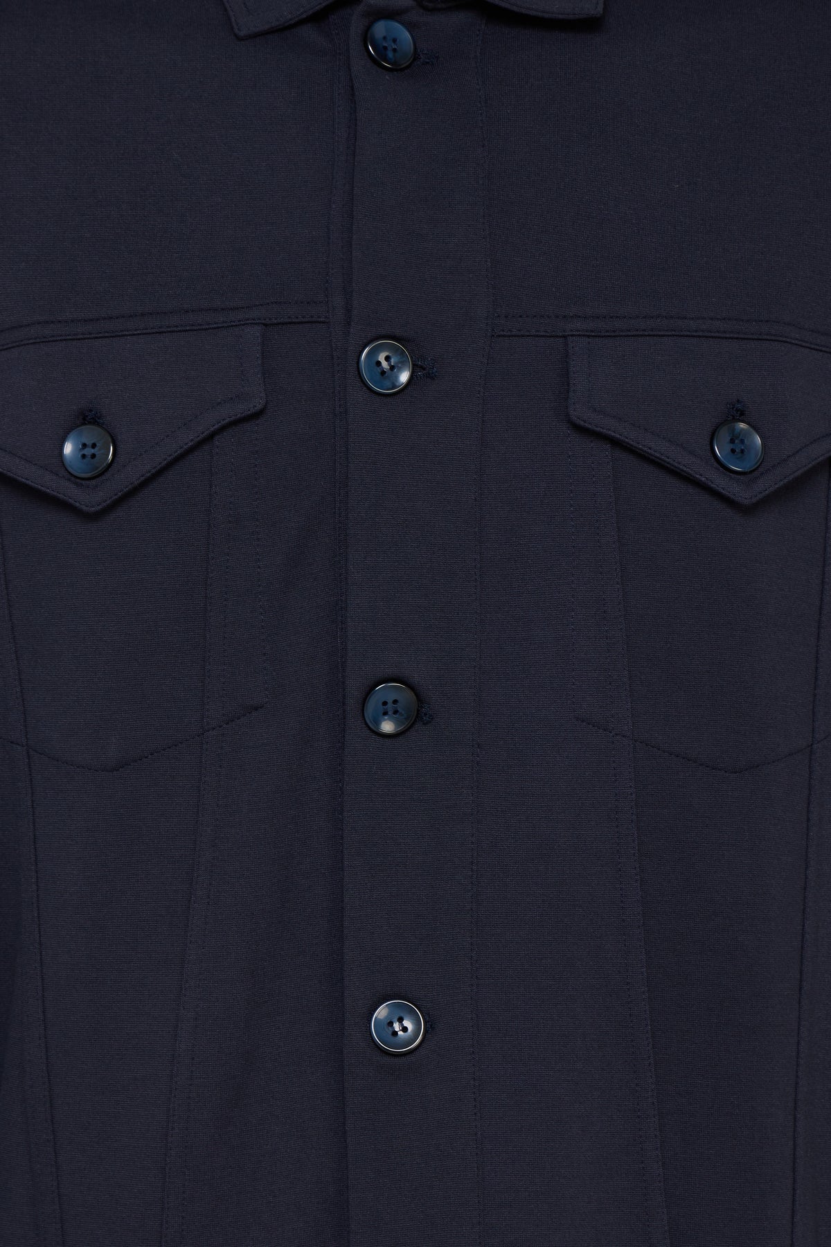Navy Button-Up with Satin Finish