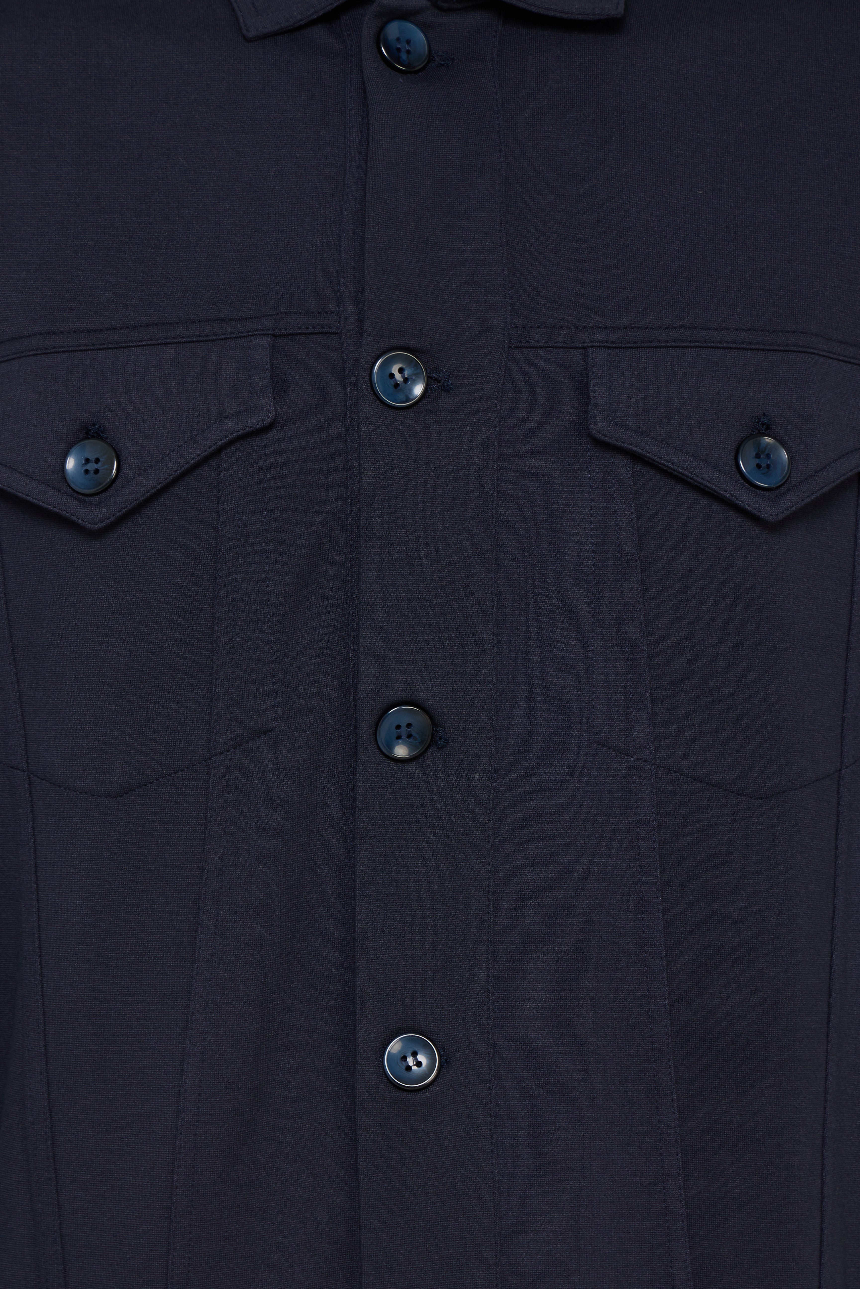 Navy Button-Up with Satin Finish