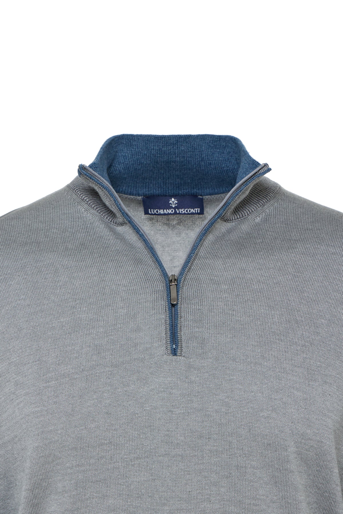 Lite Grey Banded Quarter Zip