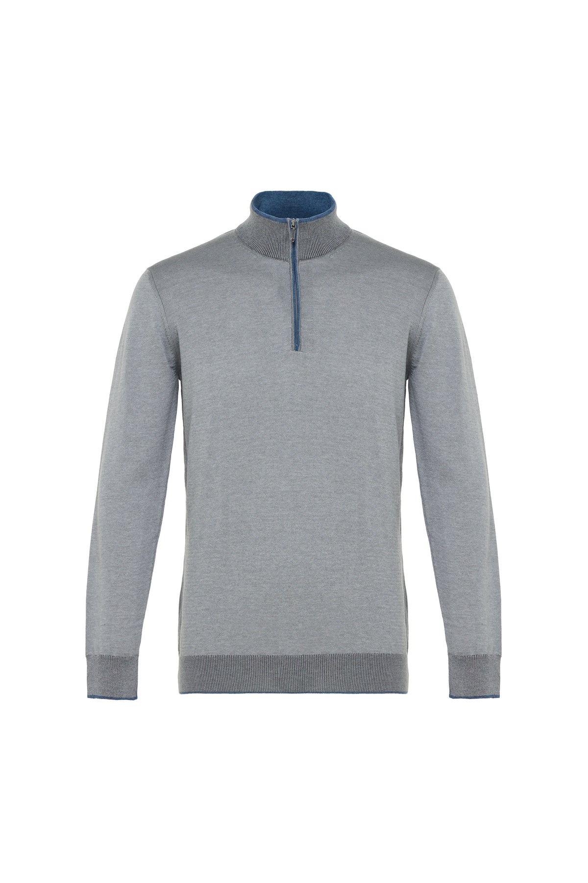 Lite Grey Banded Quarter Zip