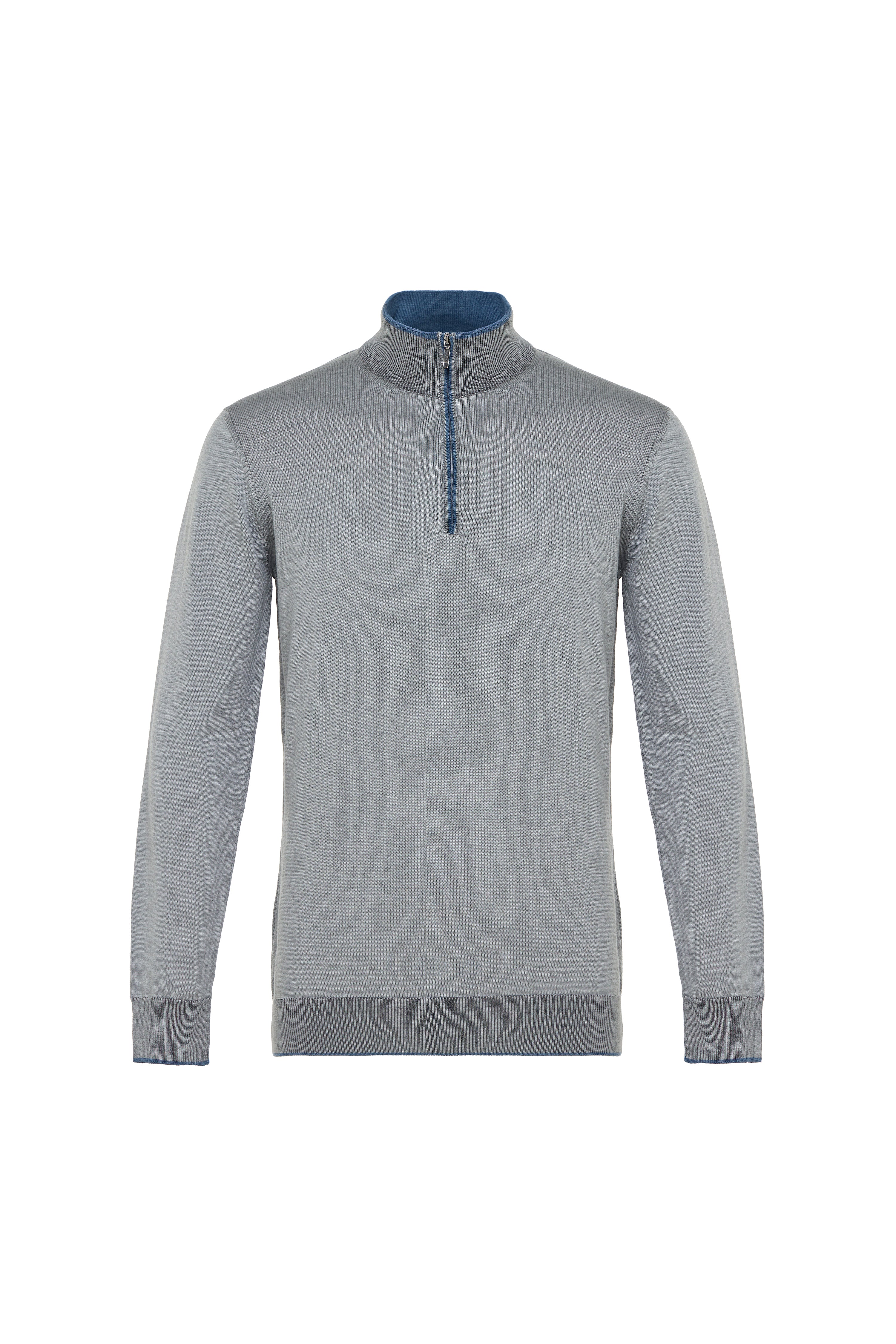 Lite Grey Banded Quarter Zip