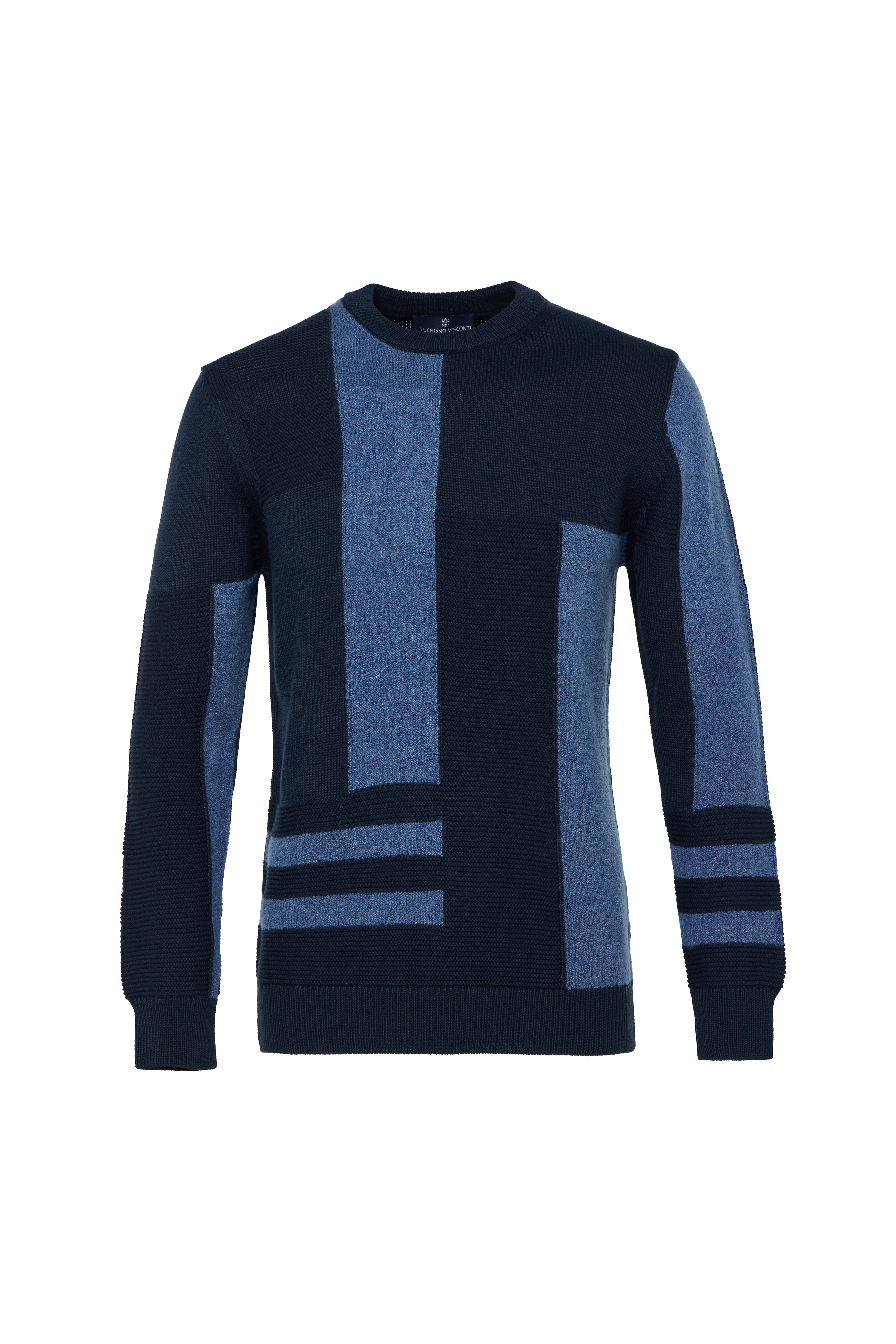 Patched Crew Neck Sweater