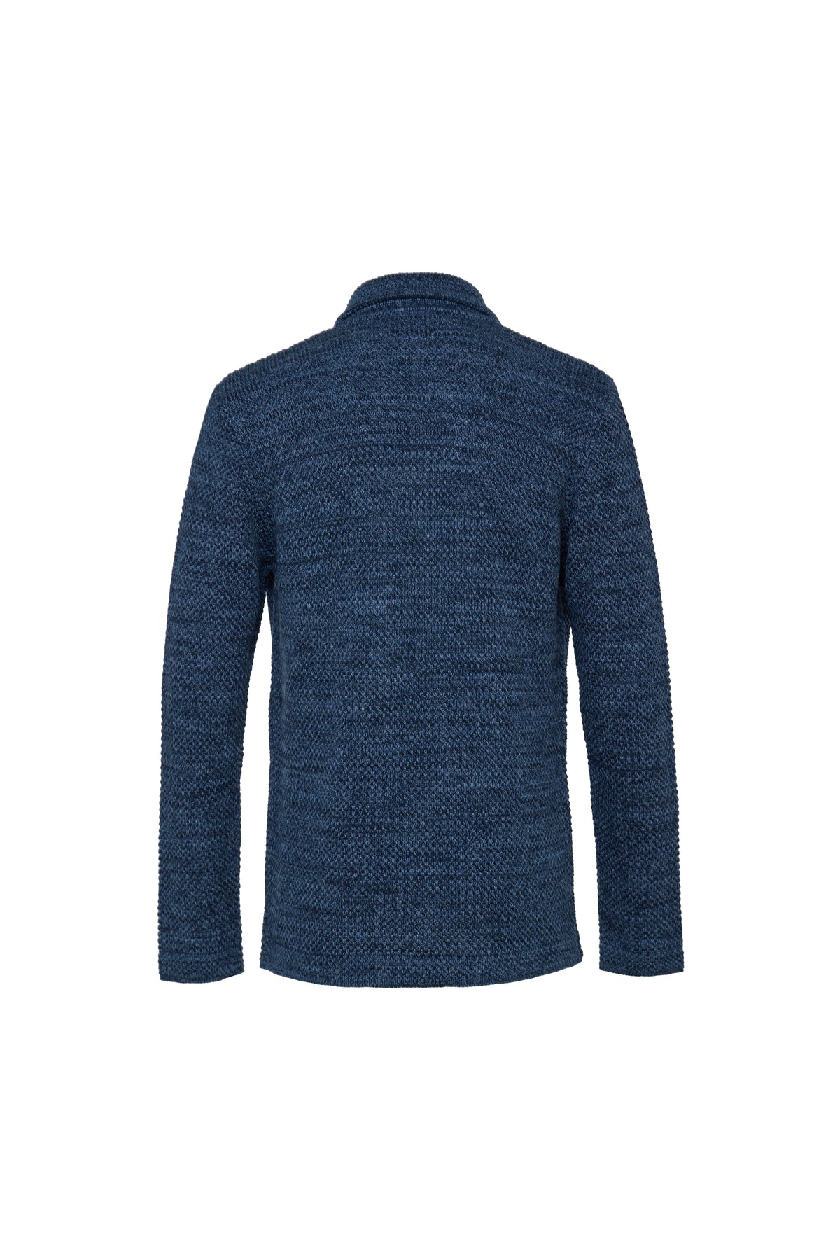 Navy Double Breasted Braided Knit Sweater